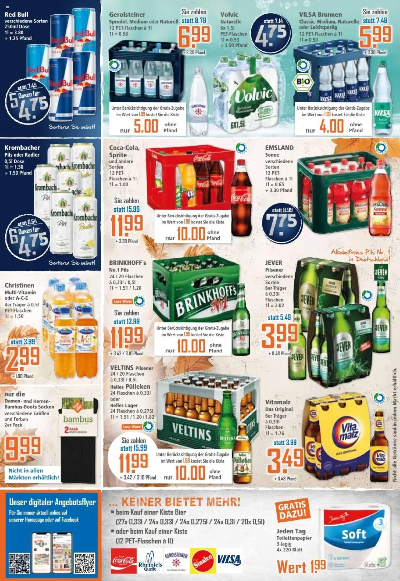 Klaas & Kock Prospekt – gültig ab 29.09.2025 | Seite: 12 | Produkte: Helles pulleken, Radler, Volvic, Toilettenpapier