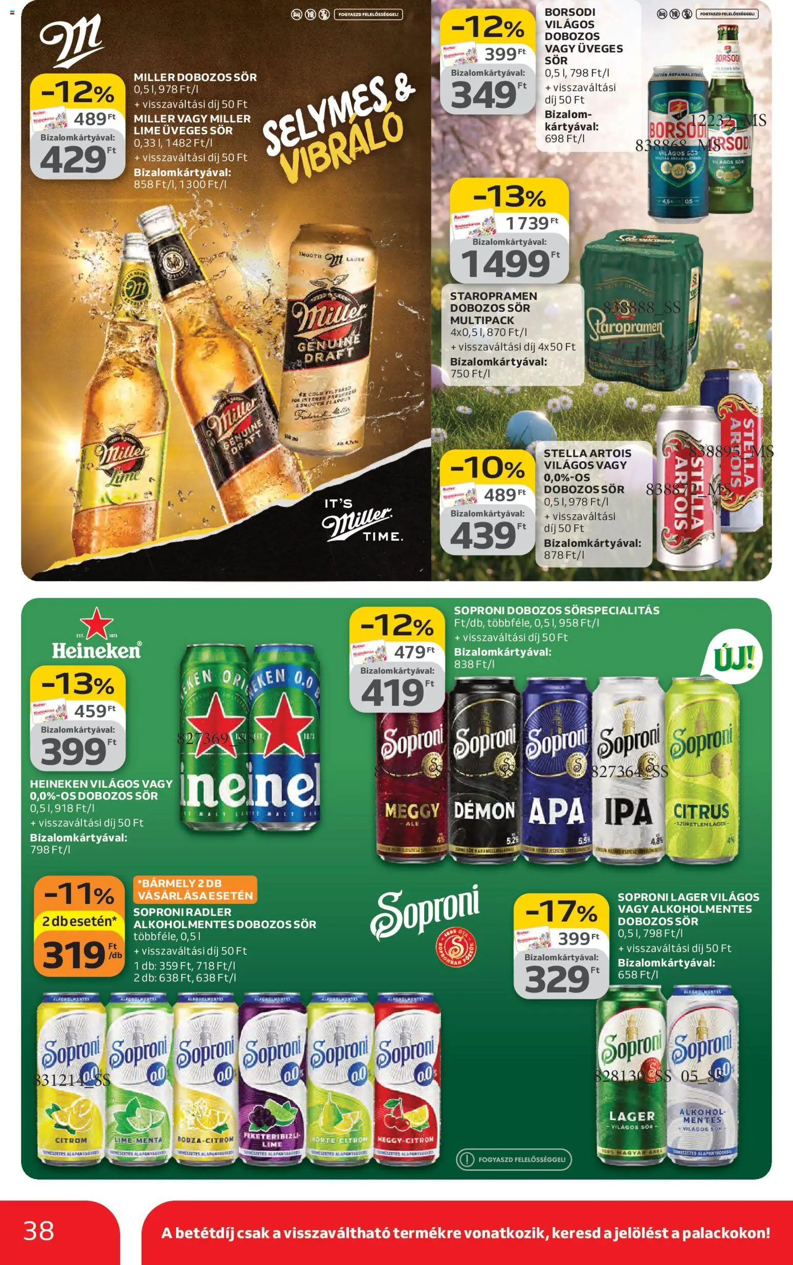Auchan akciós ujság - amely érvényes a következő dátumtól: 19.03.2026 | Oldal: 38 | Termékek: Körte, Alkohol, Heineken, Sör