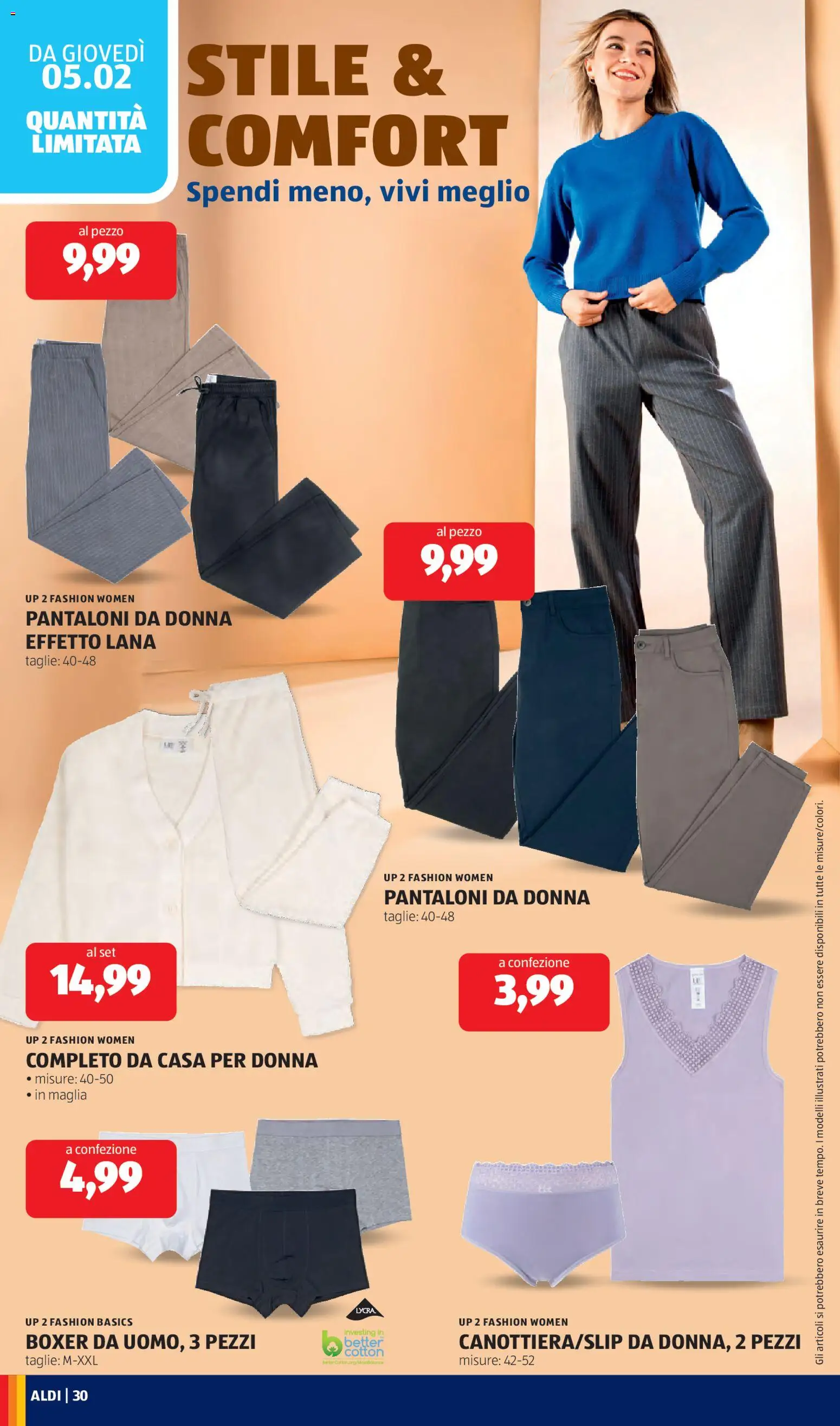 Volantino Aldi del 02.02.2026 | Pagina: 30 | Prodotti: Pantaloni, Boxer