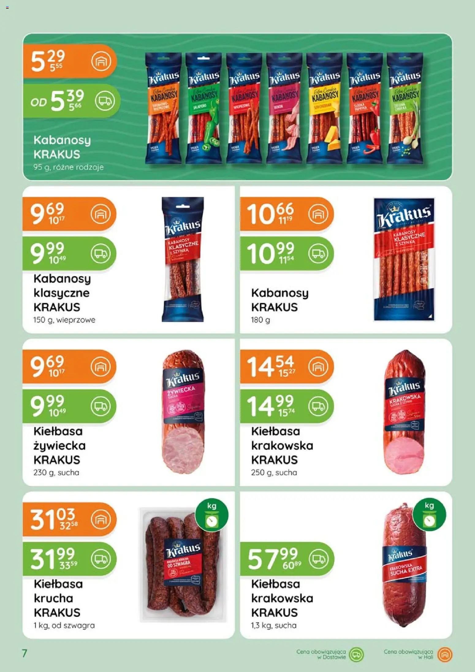 Eurocash gazetka - Katalog Wędlin od 02.04.2026 | Strona: 7 | Produkty: Kiełbasa, Kabanosy, Szynka