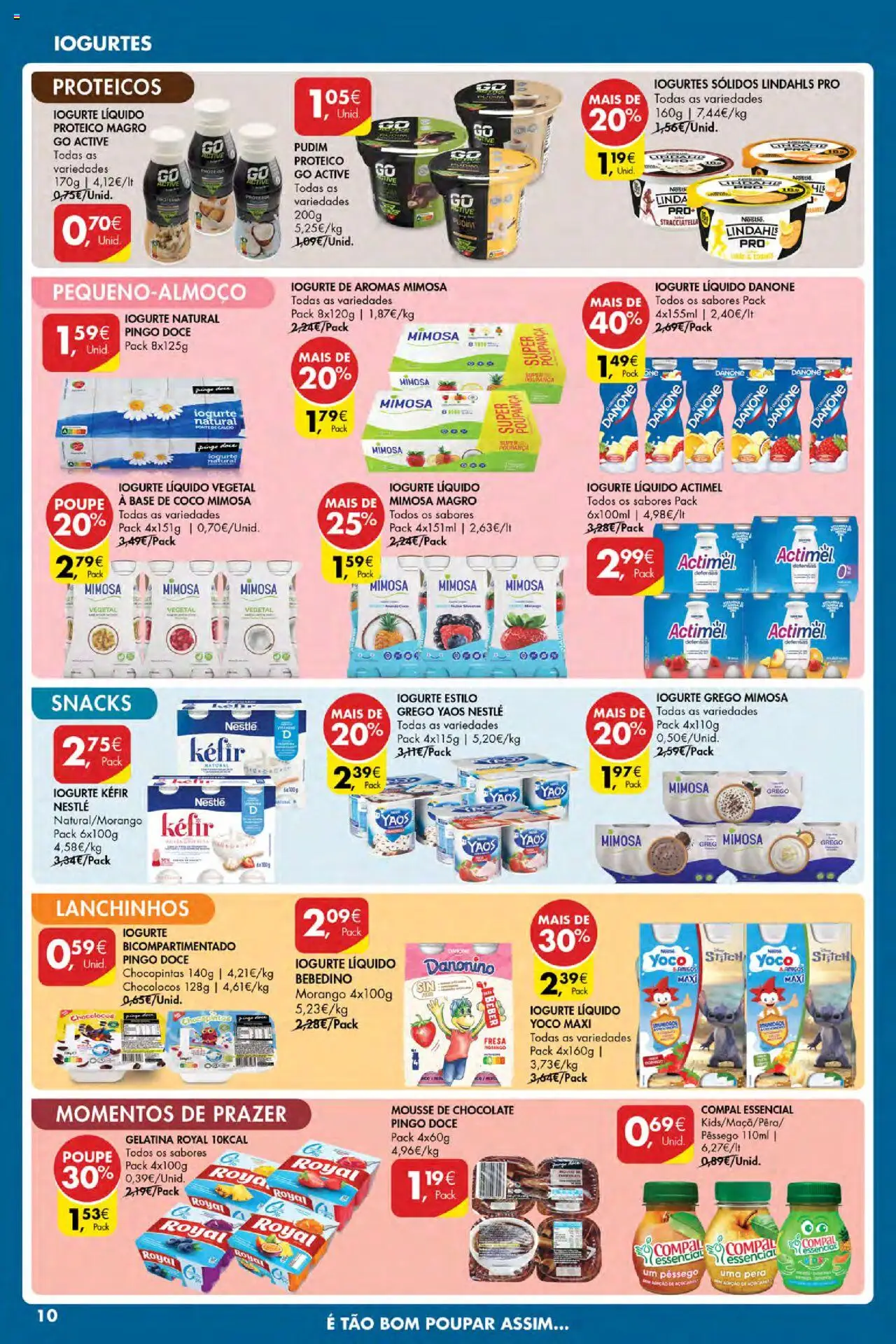 Pingo Doce Poupe Esta Semana Açores │ válido de 16.10.2025 | Página: 10 | Produtos: Mousse de chocolate, Iogurtes, Iogurte, Iogurte liquido