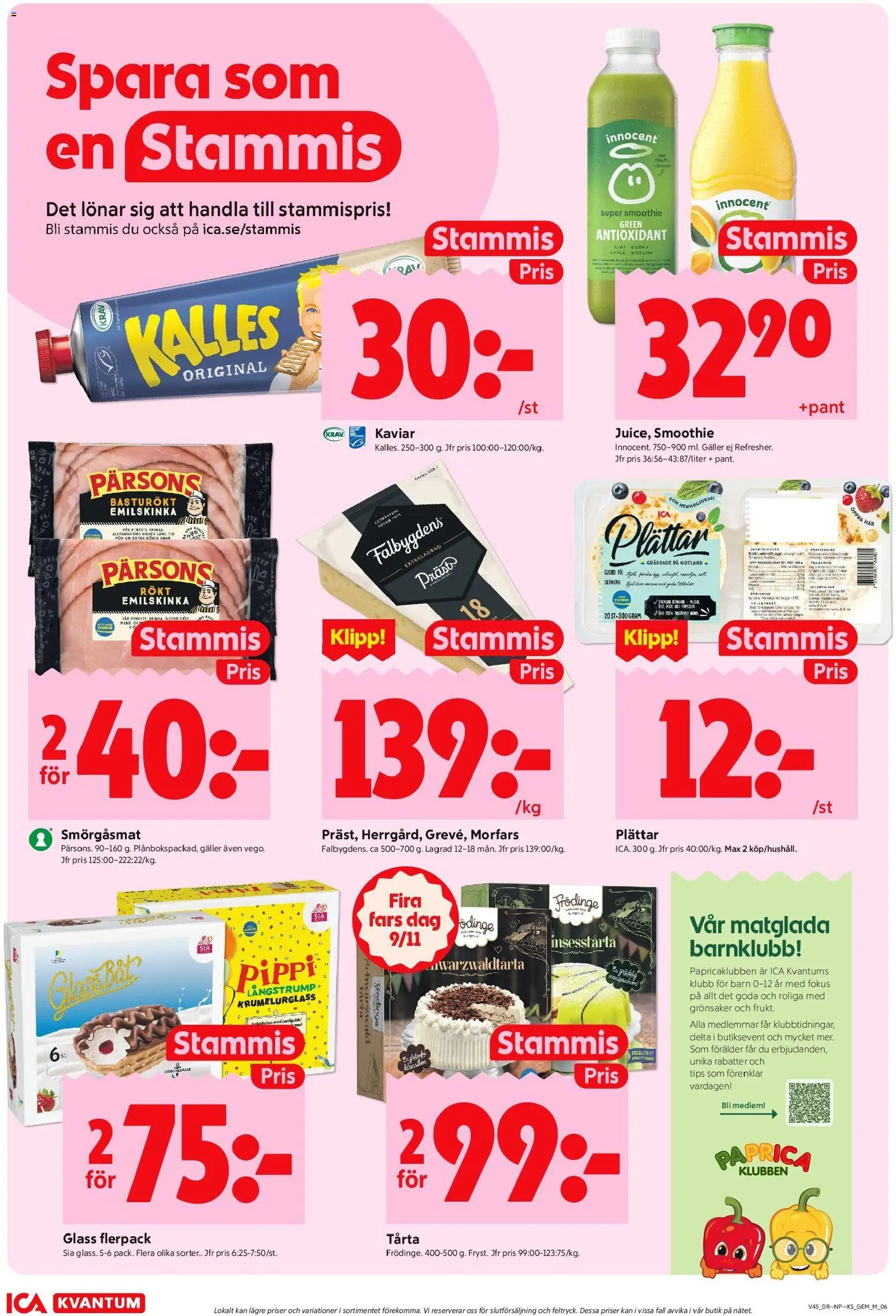 ICA Kvantum reklamblad aktuell från 03.11.2025 | Sida: 6 | Produkter: Galler, Skinka, Äpple, Kiwi