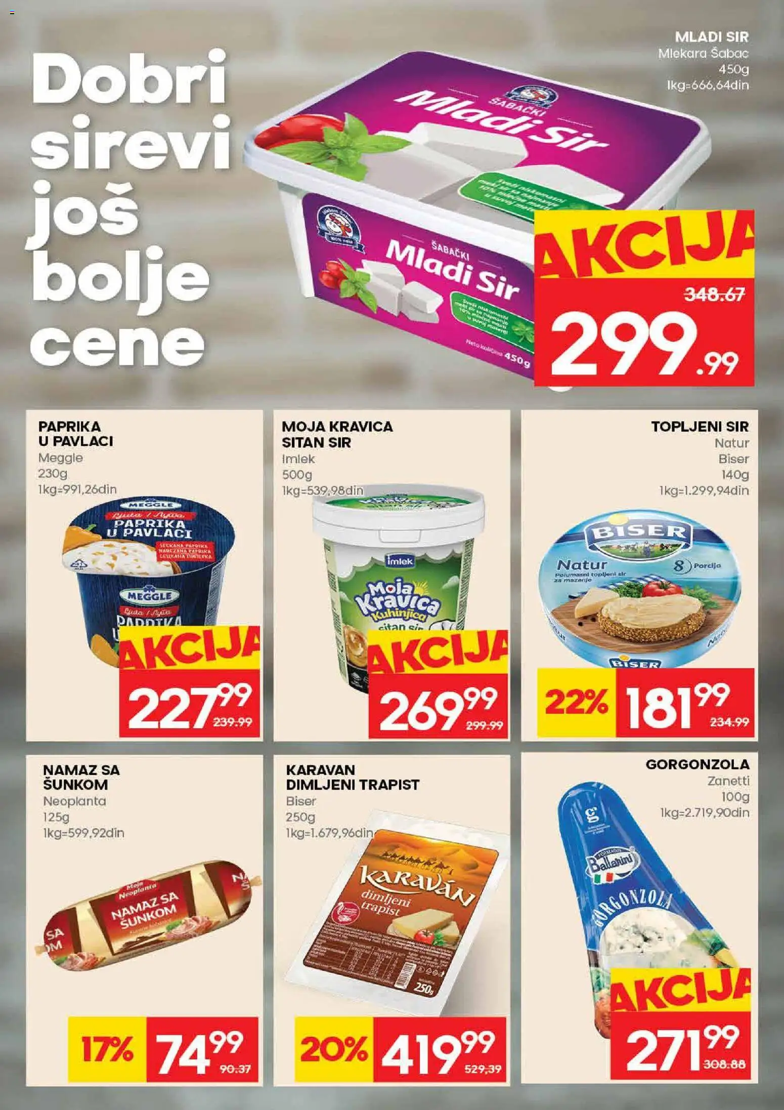 Roda katalog - važi od 05.03.2026 | Strana: 9 | Proizvode: Mladi sir, Paprika, Moja kravica, Topljeni sir