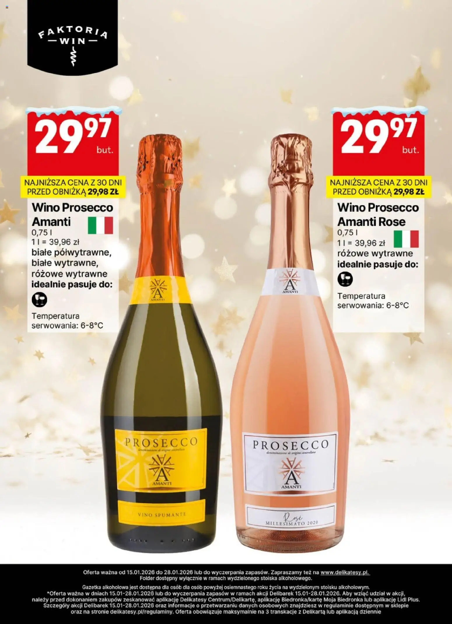 Delikatesy Centrum Gazetka - DeliBarek od 15.01.2026 | Strona: 4 | Produkty: Delikatesy, Wino, Prosecco