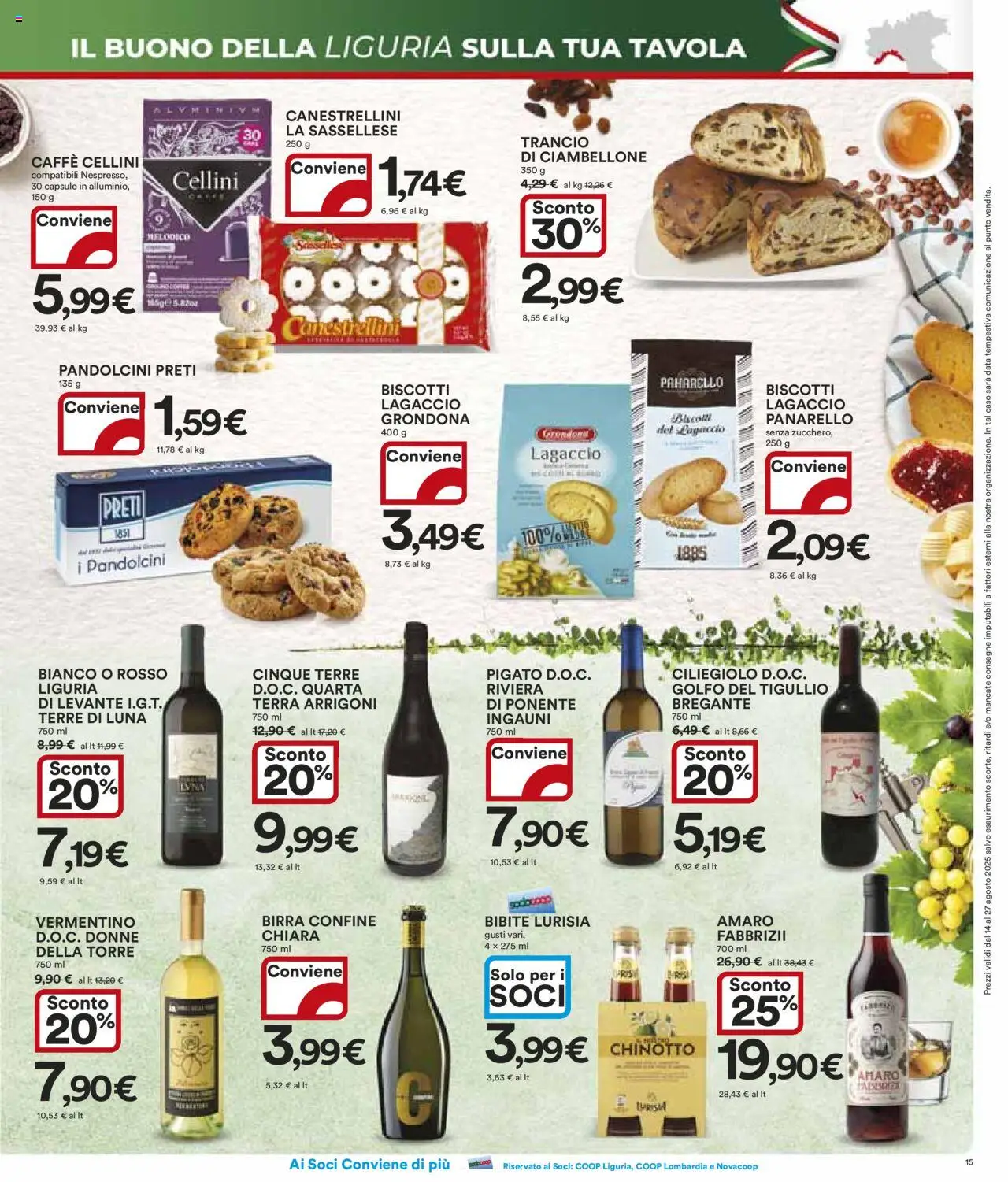 Volantino Ipercoop del 14.08.2025 | Pagina: 15 | Prodotti: Caffè, Birra, Biscotti, Amaro