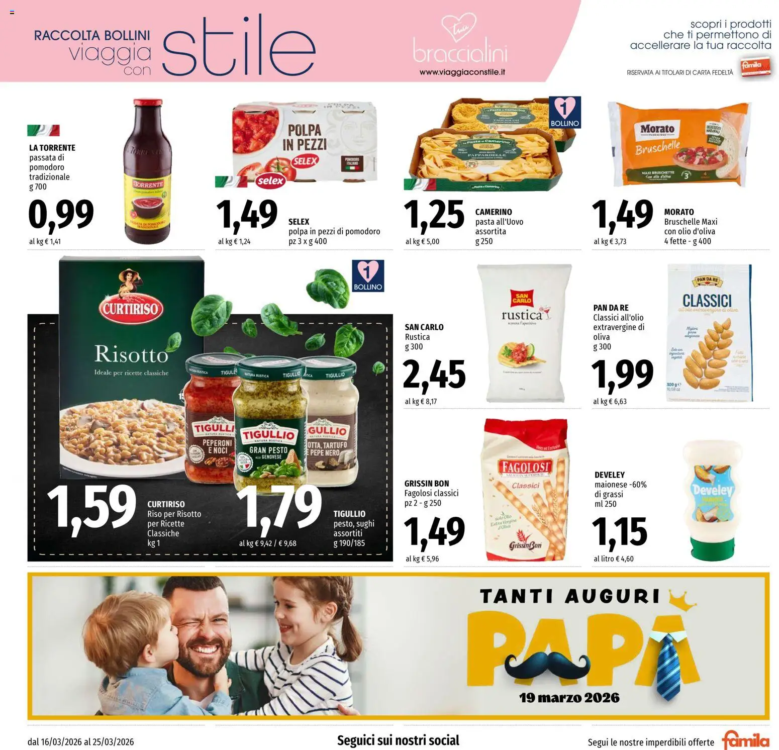Volantino Famila del 16.03.2026 | Pagina: 11 | Prodotti: Olio, Pasta, Noci, Pesto