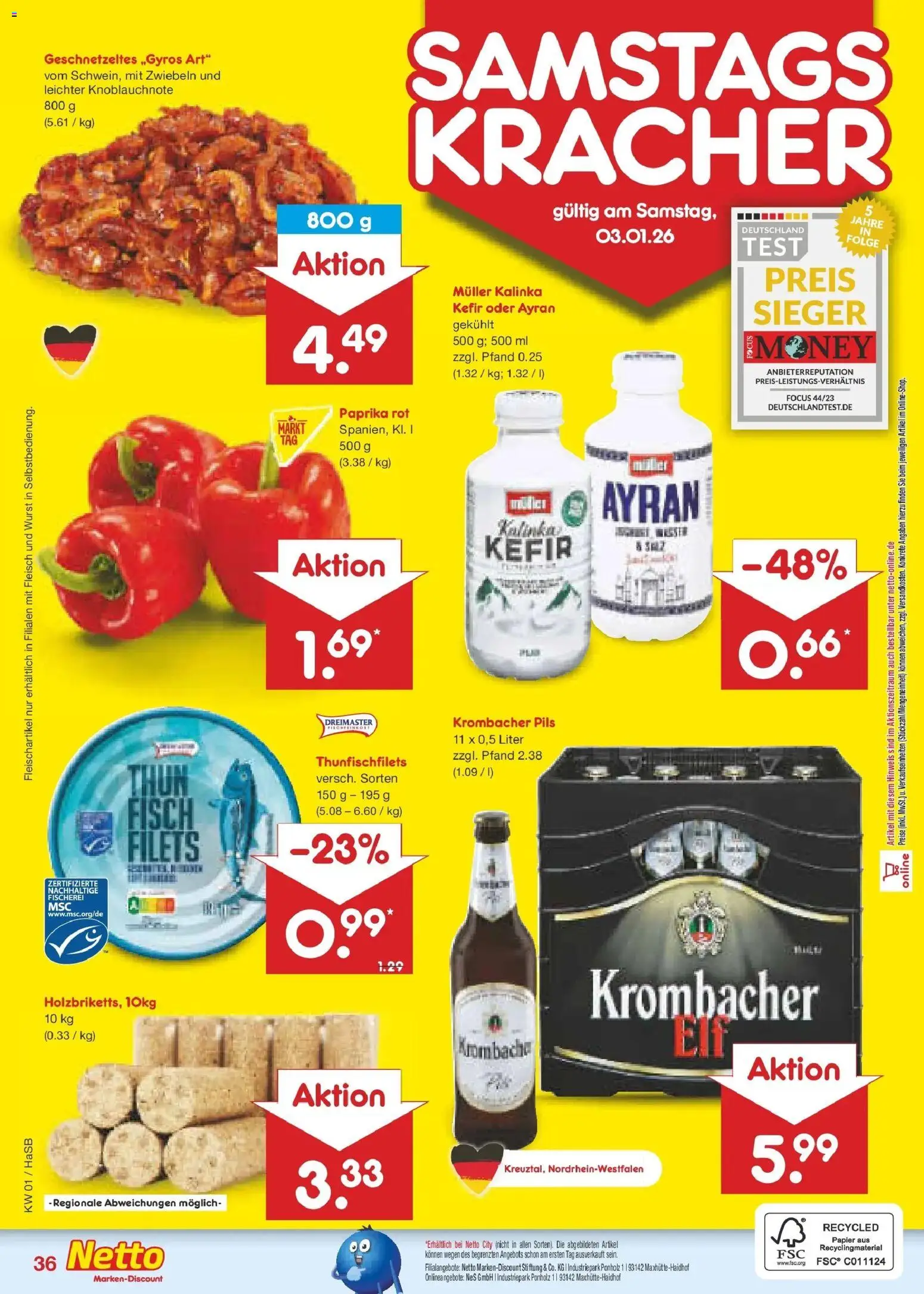 Netto Marken-Discount prospekt Wuppertal	 – gültig ab 28.12.2025 | Seite: 50 | Produkte: Paprika rot, Paprika, Wurst, Krombacher