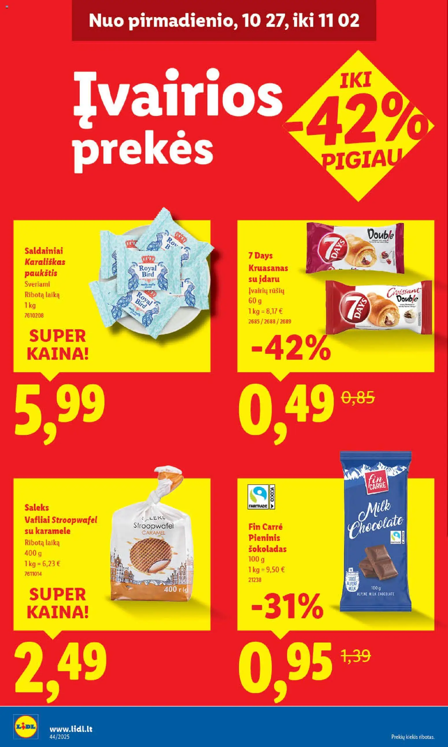 LIDL akcijos nuo 27.10.2025 | Puslapis: 38 | Prekių: Šokoladas, Vafliai, Saldainiai