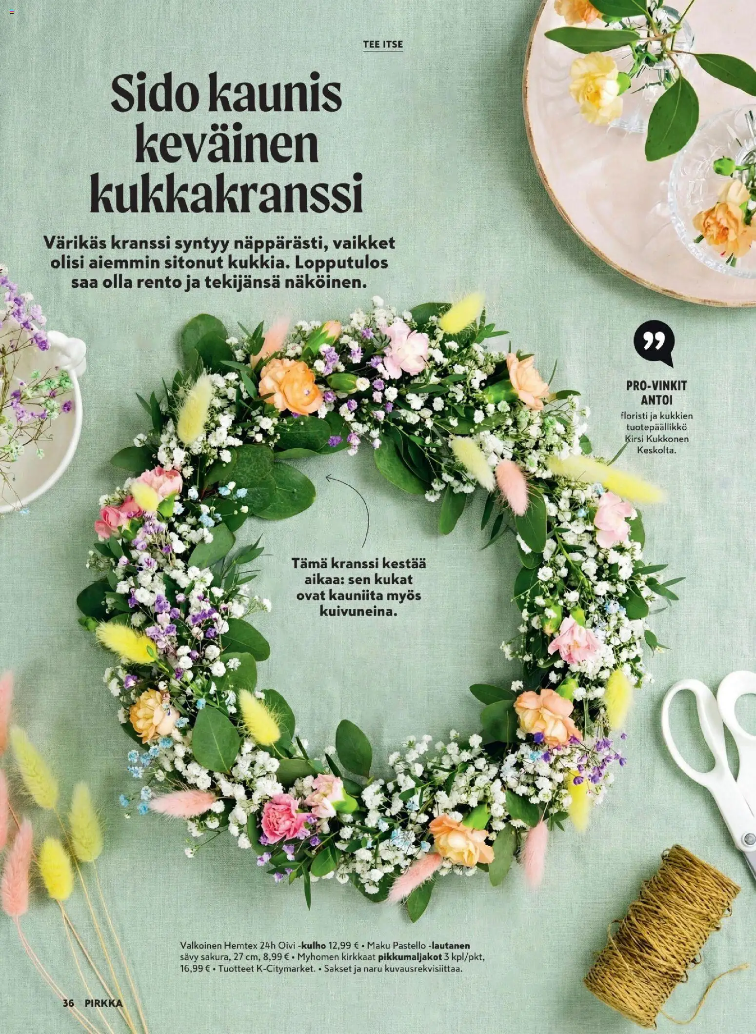 K-Market tarjoukset - Pirkka – voimassa 25.03.2026 alkaen | Sivu: 36 | Tuotteet: Sakset, Tee, Lautanen