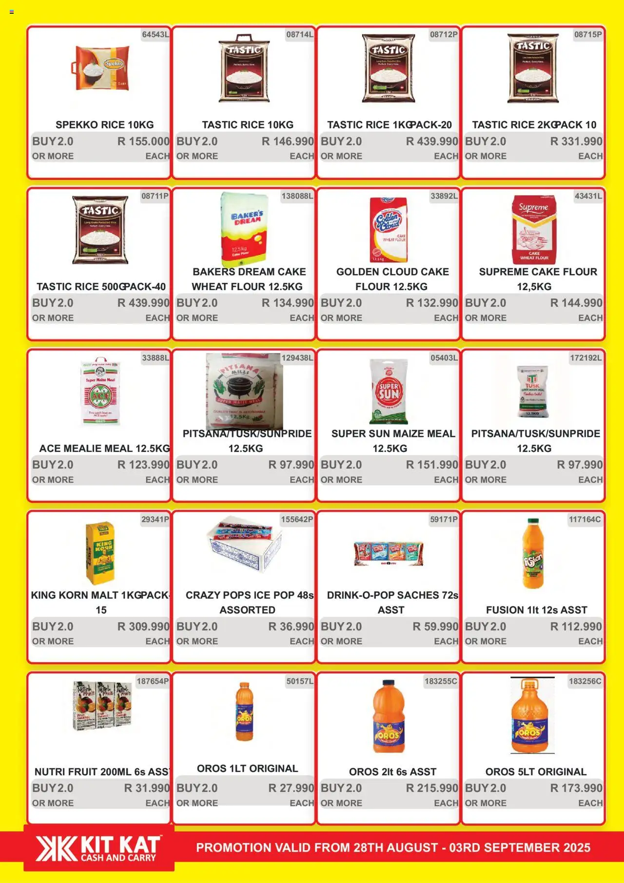 KIT KAT Cash & Carry - Weekly Traders Special │ valid from 28.08.2025 | Page: 10 | Products: Cake, Flour, Rice, Fruit