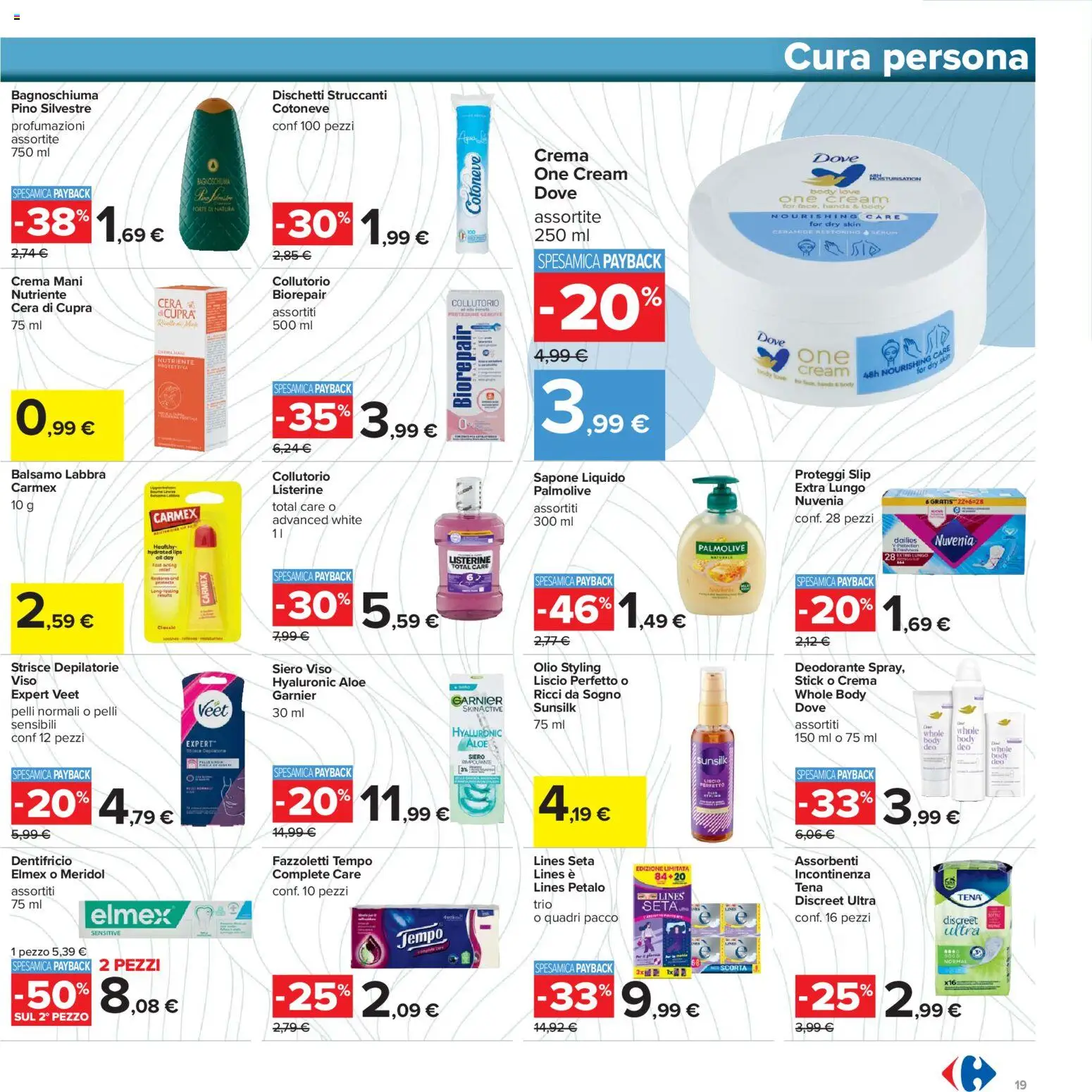 Volantino Carrefour del 02.12.2025 | Pagina: 19 | Prodotti: Sapone, Dentifricio, Fazzoletti, Olio