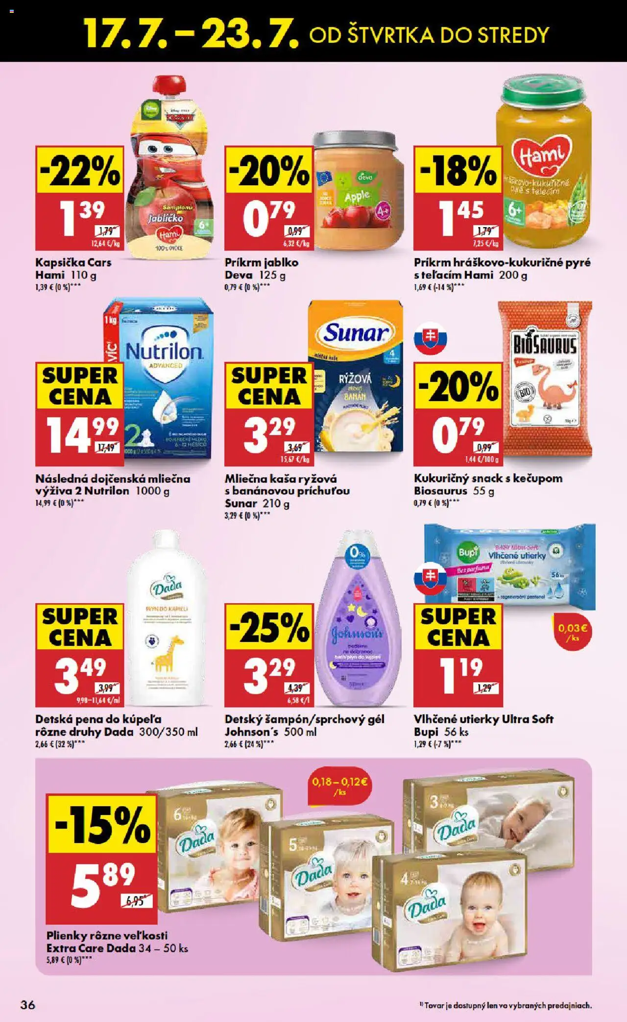 Biedronka leták │ platný od 17.07.2025 | Strana: 36 | Produkty: Nutrilon, Apple, Sunar, Plienky