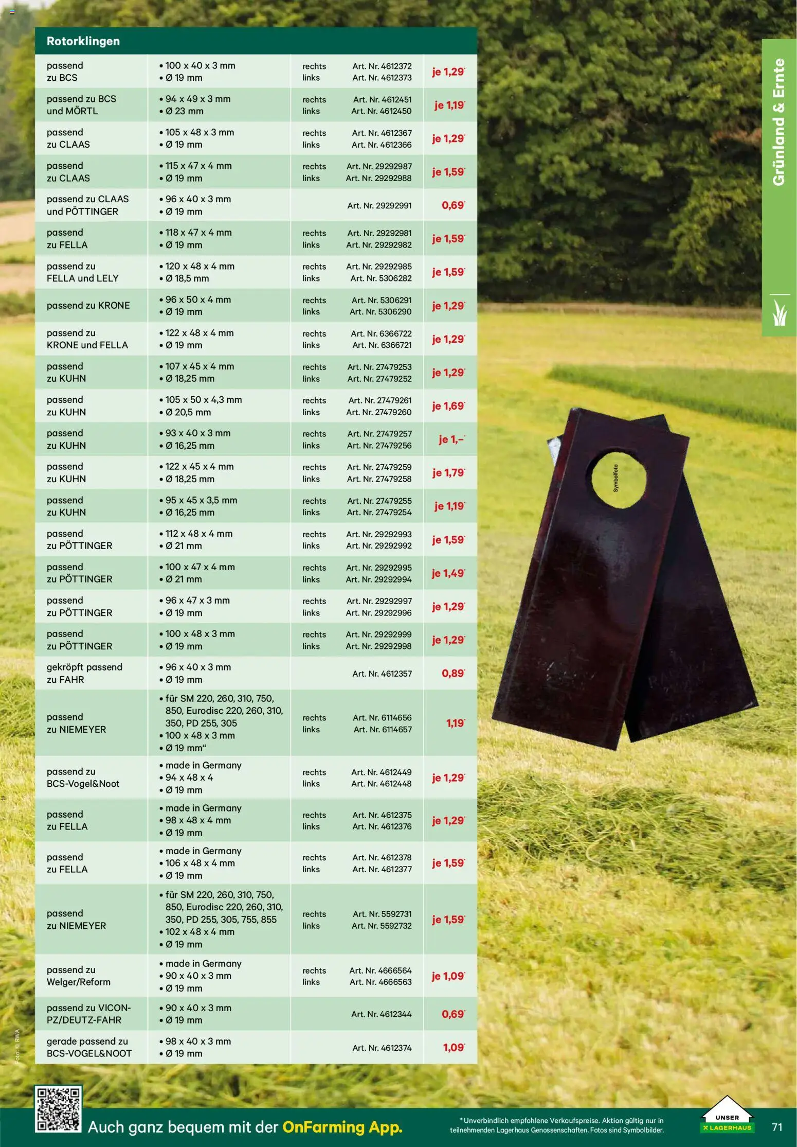 Lagerhaus Verschleißteile & Zubehör gültig ab 01.01.2026 | Seite: 71
