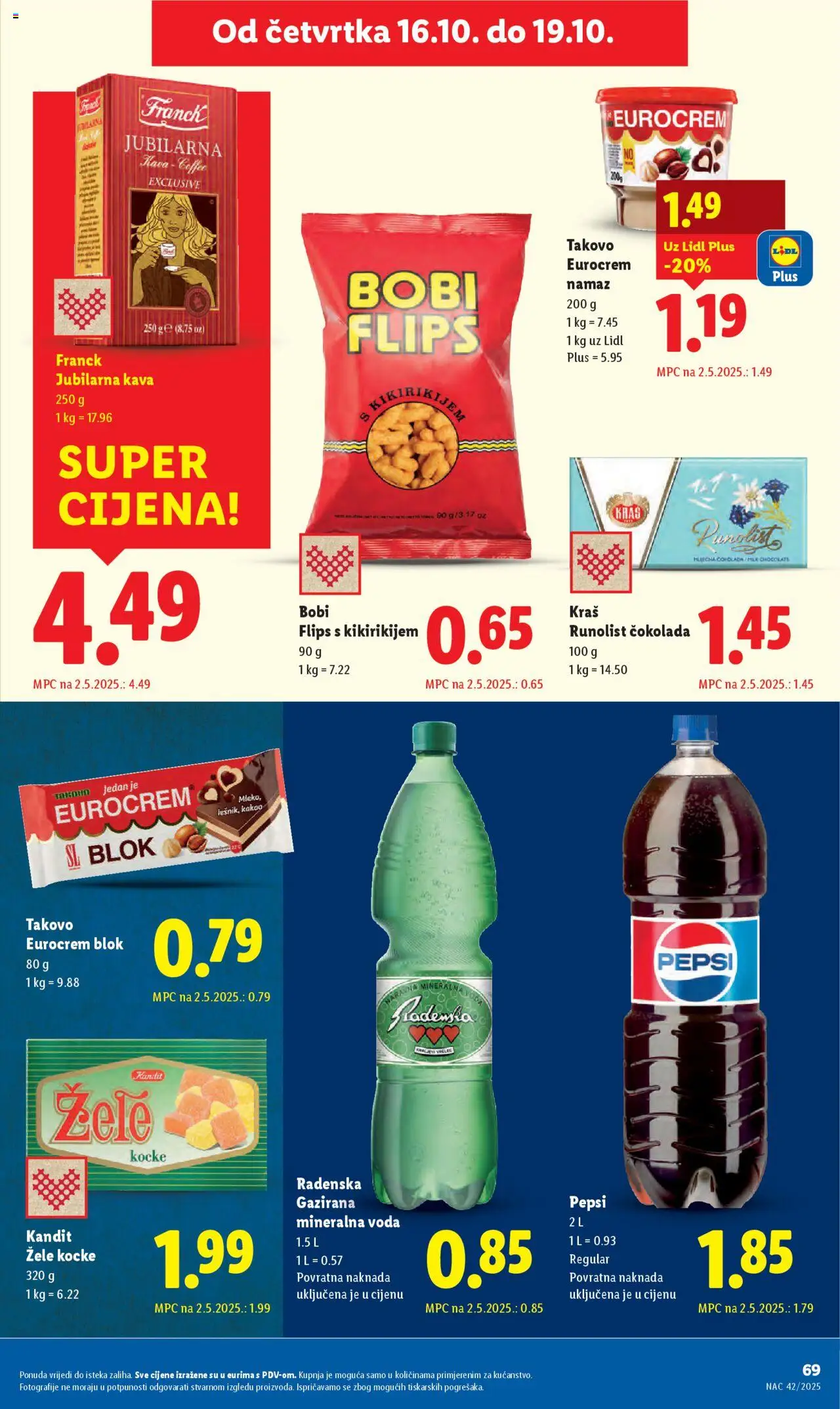 Lidl katalog | vrijedi od 13.10.2025 | Stranica: 69 | Proizvodi: Gazirana mineralna voda, Čokolada, Kakao, Namaz