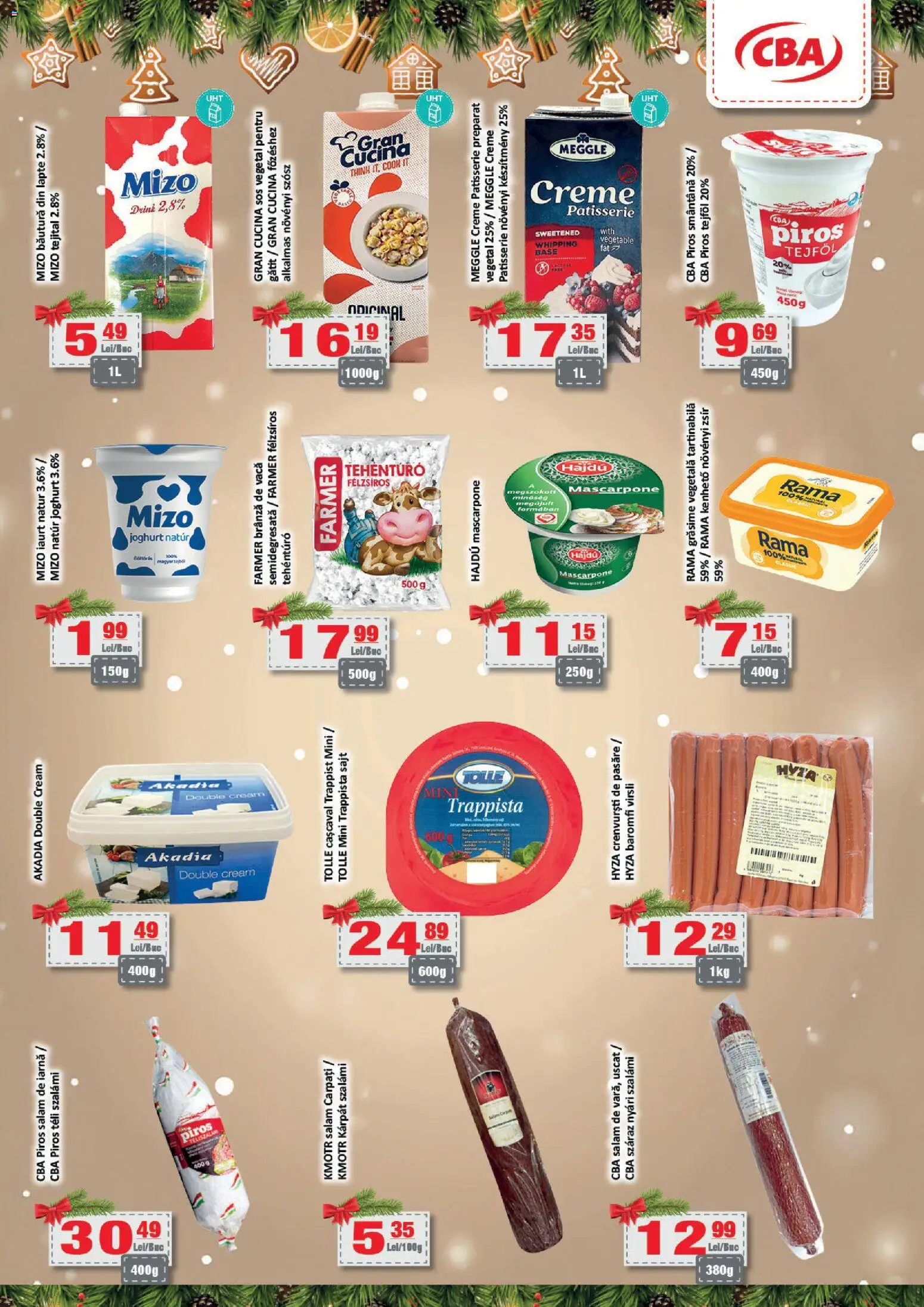 Noul catalog CBA – valabil de la 11.12.2025 | Pagină: 2 | Produse: Crenvurști, Salam, Mascarpone, Smântână
