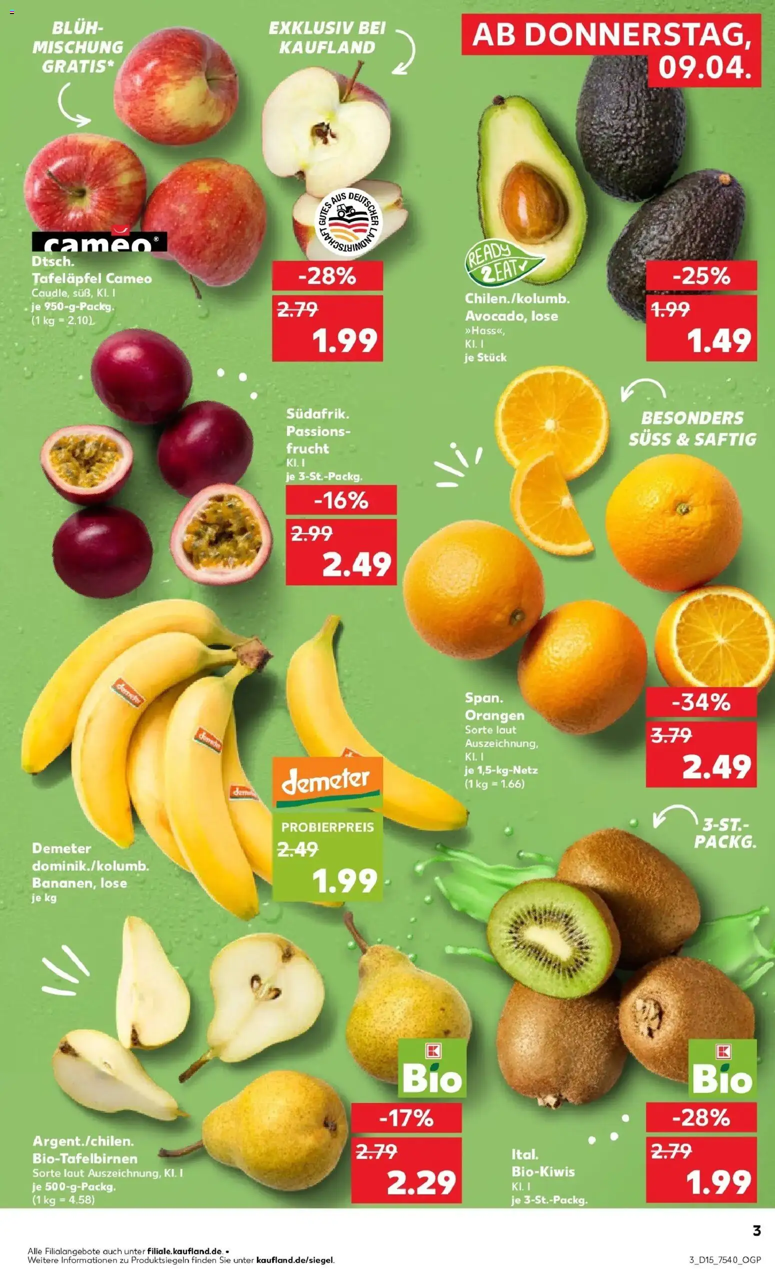Kaufland Prospekt Finsterwalde	 – gültig ab 08.04.2026 | Seite: 3 | Produkte: Orangen, Kiwi
