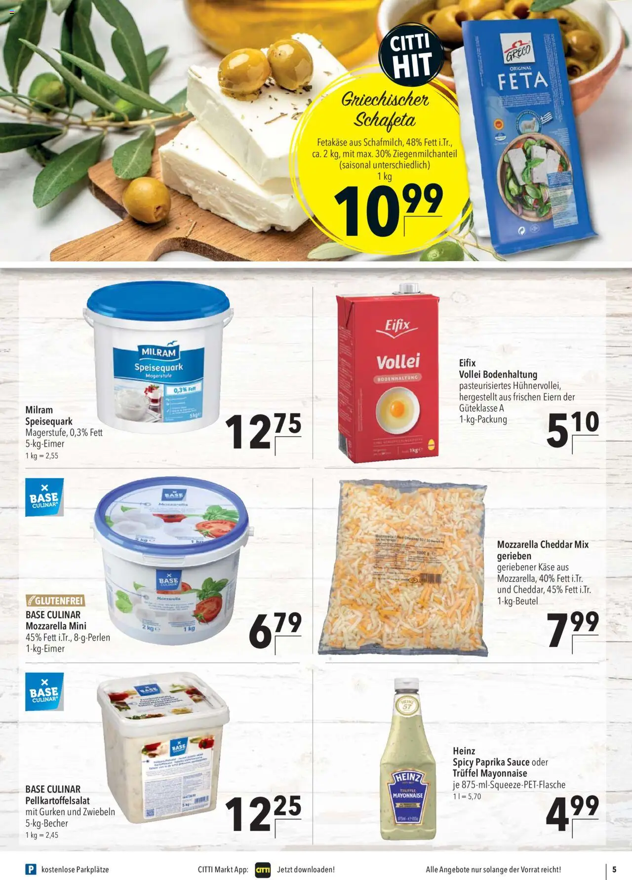 CITTI Markt - Aktuelle Angebote für Profis - gültig ab dem 27.08.2025 | Seite: 5 | Produkte: Feta, Käse, Milram, Gurken