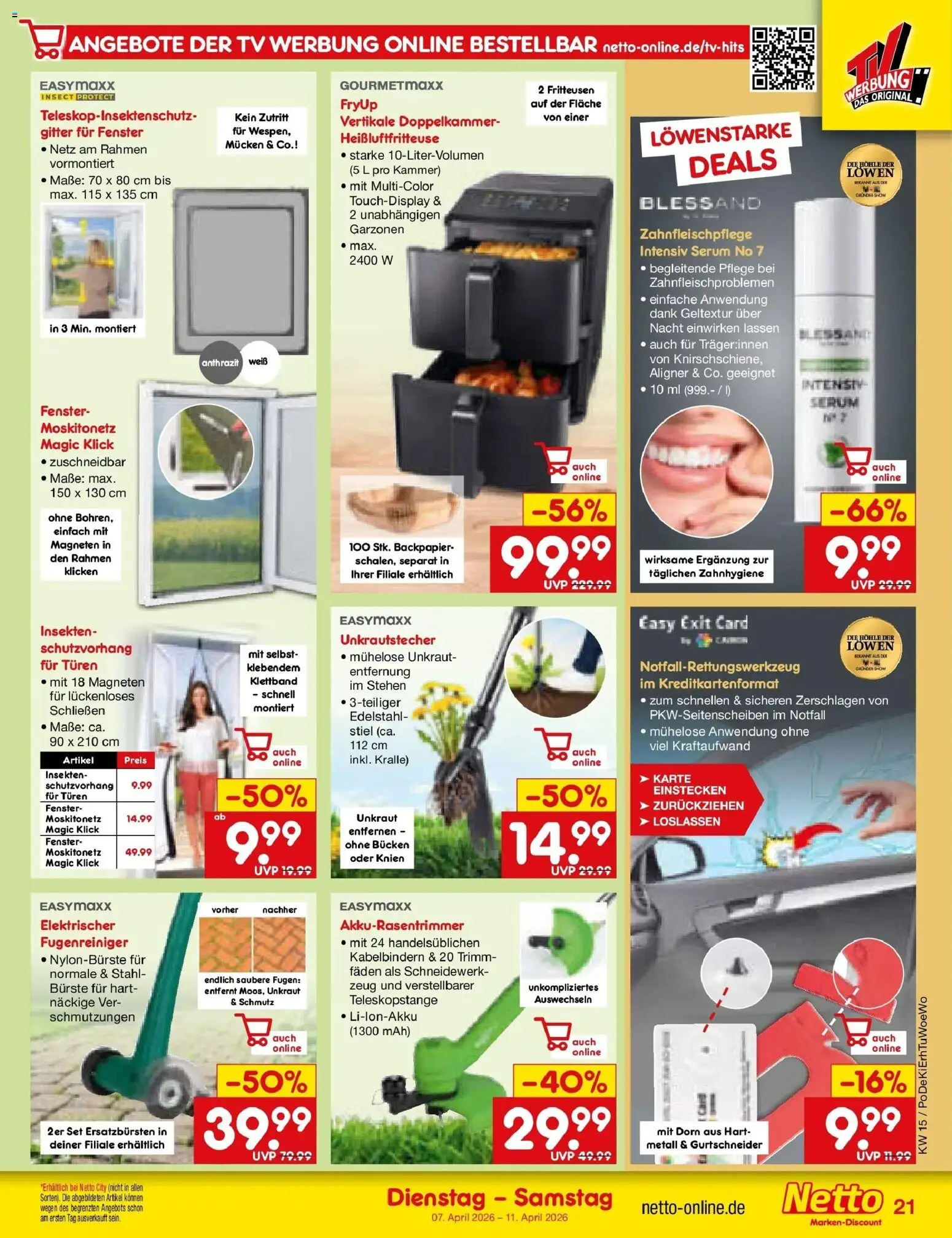 Netto Marken-Discount Prospekt Lahr-Langenwinkel	 – gültig ab 07.04.2026 | Seite: 31 | Produkte: Bürste, Serum, Heißluftfritteuse, TV