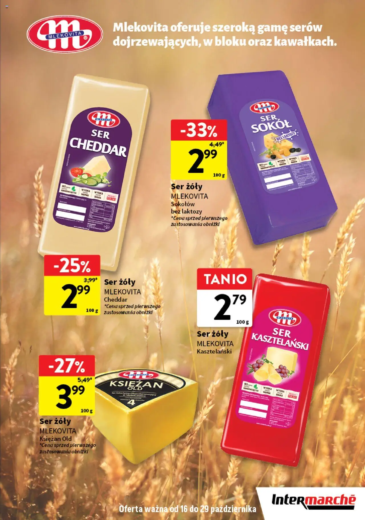 Intermarche Gazetka - Supermarki w supercenach od 16.10.2025 | Strona: 13 | Produkty: Bez laktozy, Ser, Cheddar
