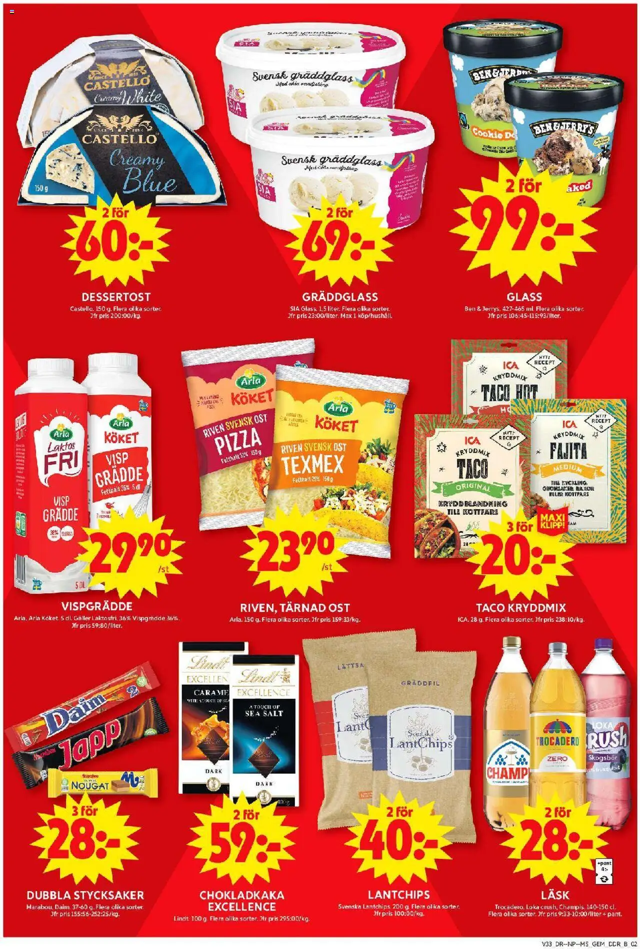 ICA Maxi reklamblad aktuell från 11.08.2025 | Sida: 9 | Produkter: Salt, Gräddfil, Grädde, Vispgrädde