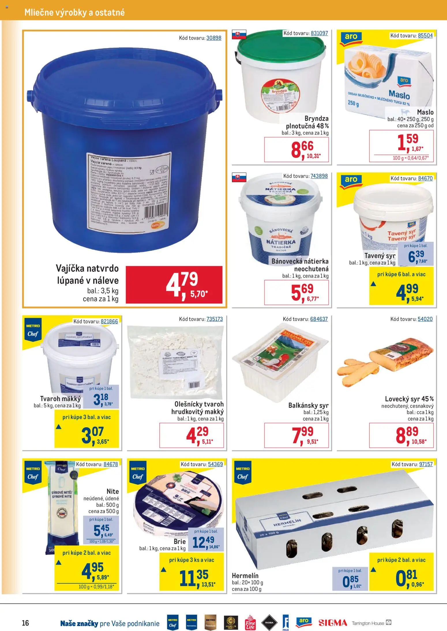 Nové Metro akcie – leták je platný od 10.12.2025 | Strana: 16 | Produkty: Syr, Vajcia, Bryndza, Balkánsky syr