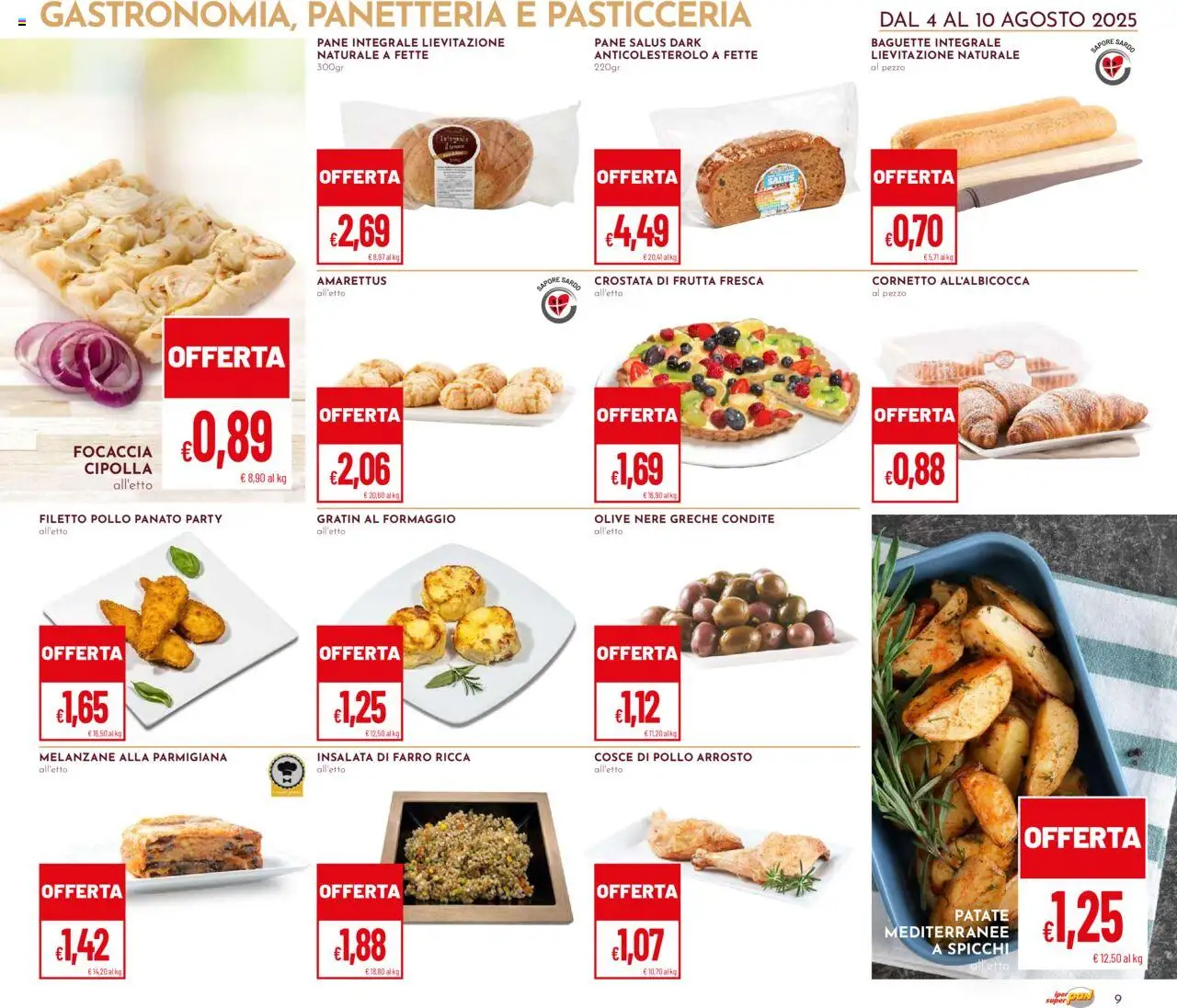 Volantino Pan del 04.08.2025 | Pagina: 9 | Prodotti: Pollo, Frutta, Formaggio, Cosce di pollo