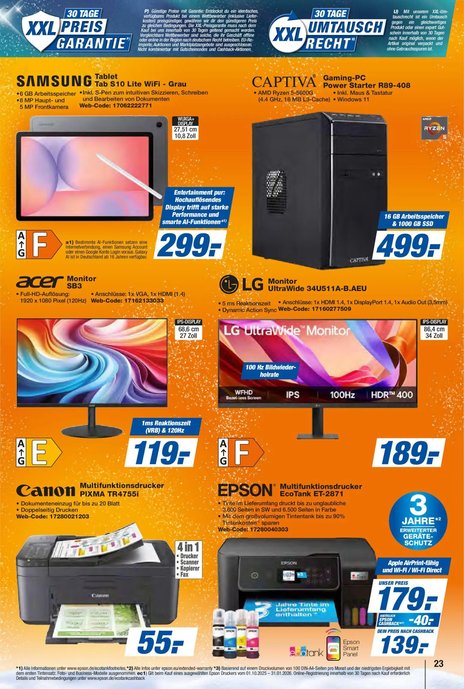 Expert Prospekt 	 – gültig ab 17.12.2025 | Seite: 23 | Produkte: Epson, Tablet, Monitor, Maus