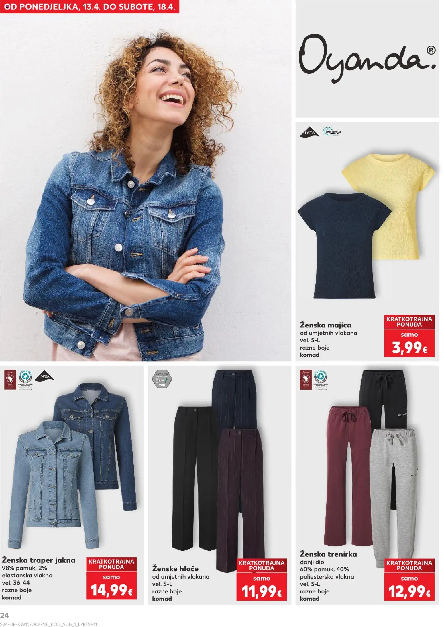 Kaufland katalog | vrijedi od 08.04.2026 | Stranica: 24 | Proizvodi: Majica, Jakna, Hlače, Trenirka