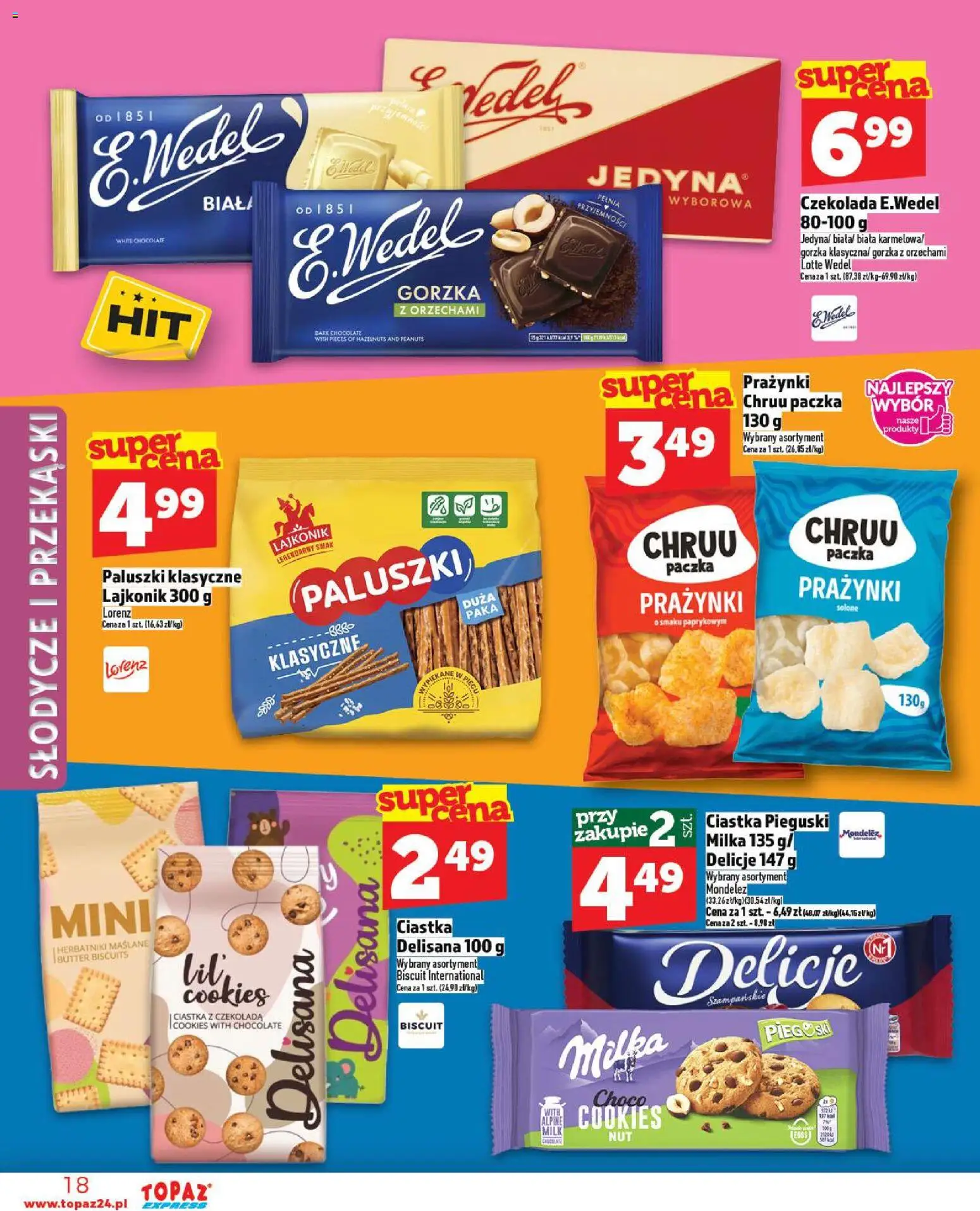 Topaz Gazetka - Express od 30.10.2025 | Strona: 18 | Produkty: Słodycze, Milka, Paluszki, Czekolada