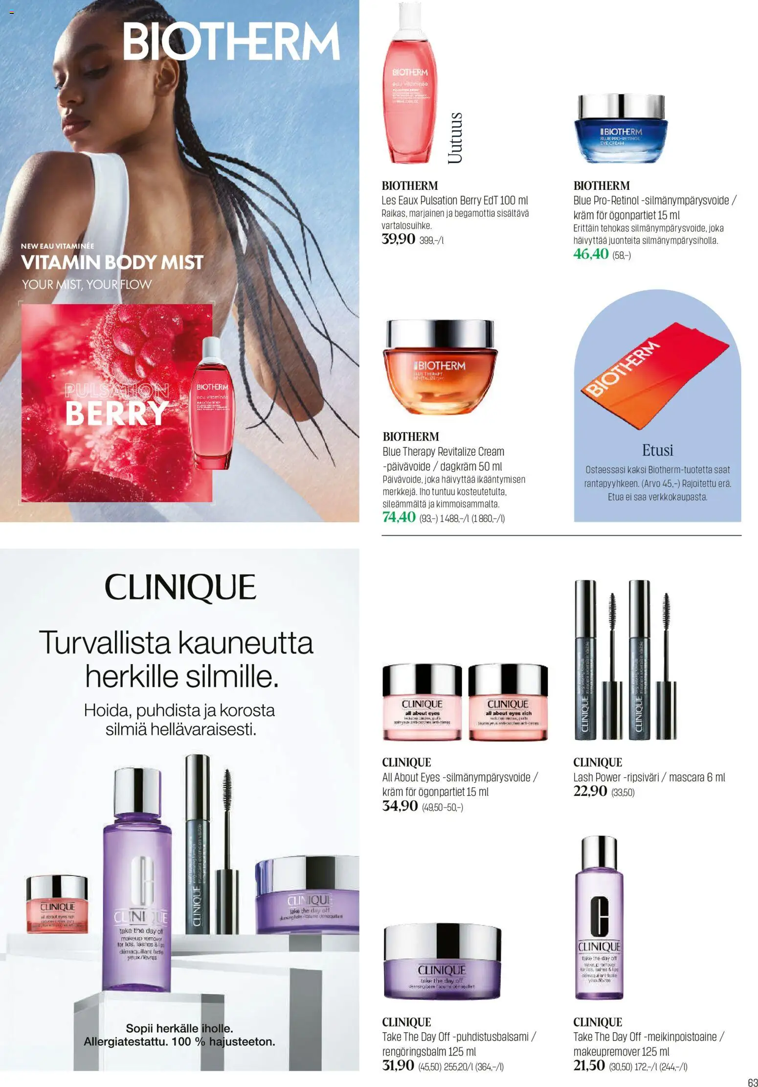 Sokos tarjoukset – voimassa 20.04.2026 alkaen | Sivu: 63 | Tuotteet: Eau de toilette, Ripsiväri, Meikinpoistoaine, Silmänympärysvoide