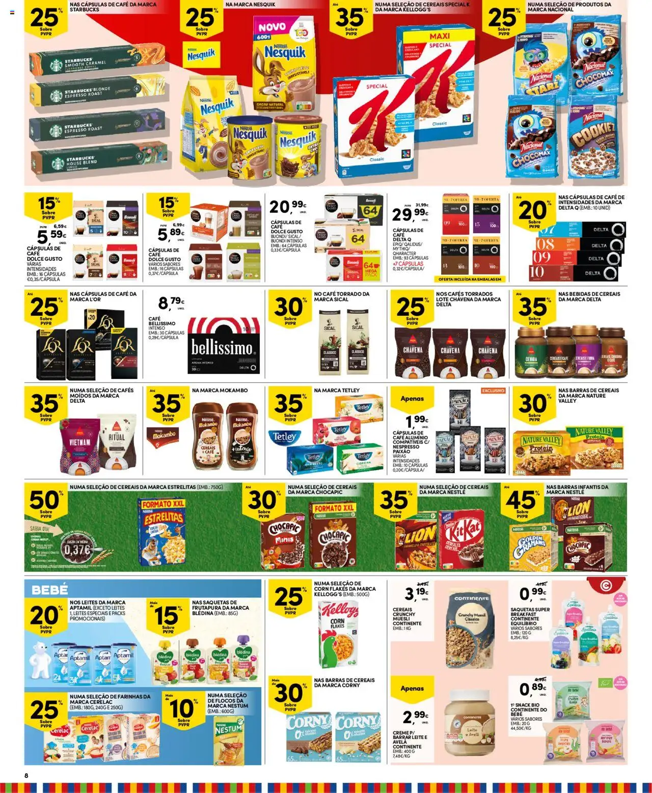 Continente - Madeira │ válido de 21.10.2025 | Página: 8 | Produtos: Leite, Dolce gusto, Creme, Flocos