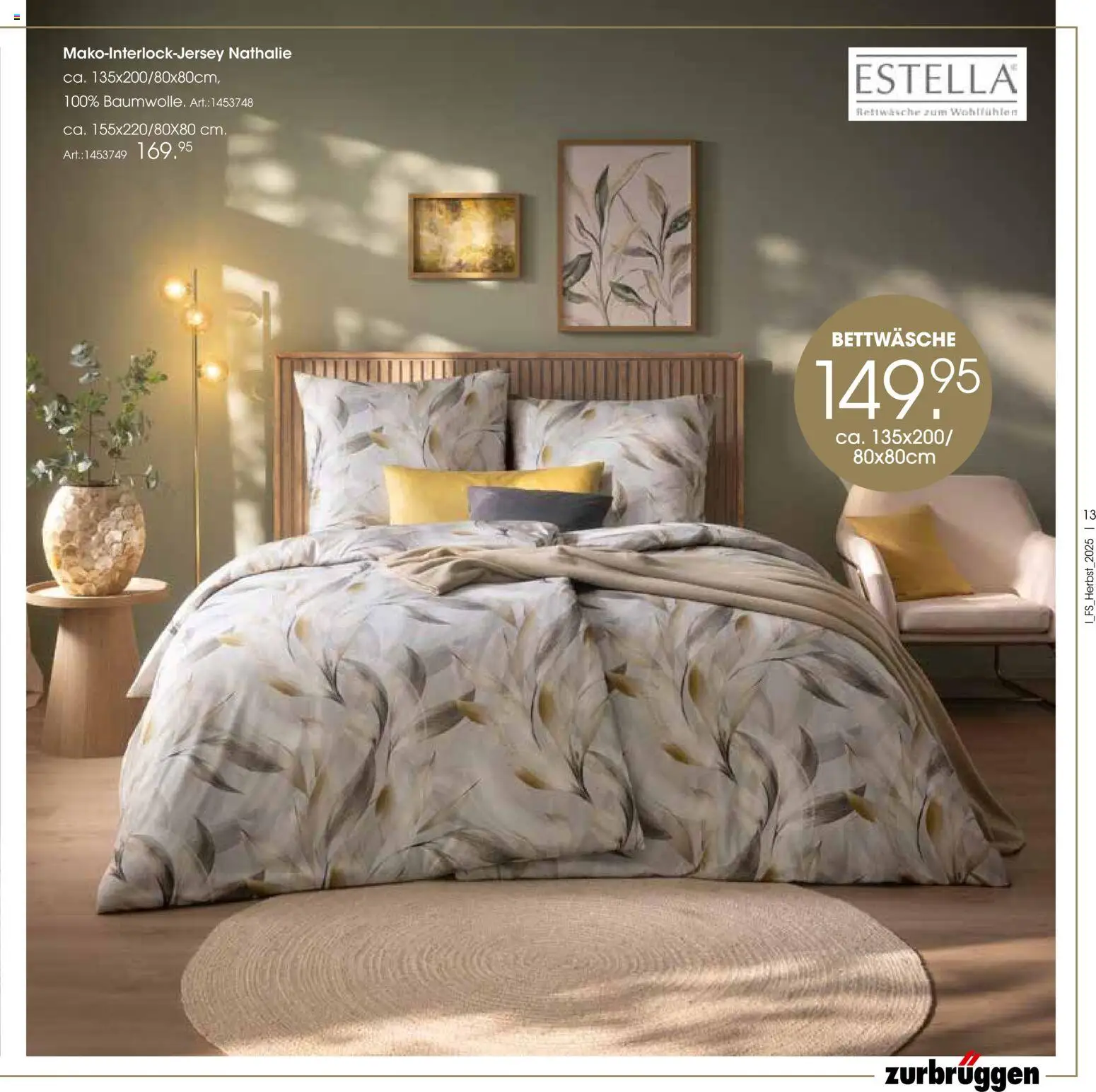 Zurbrüggen Trend-Journal Herbst – gültig ab 21.10.2025 | Seite: 13 | Produkte: Bettwäsche