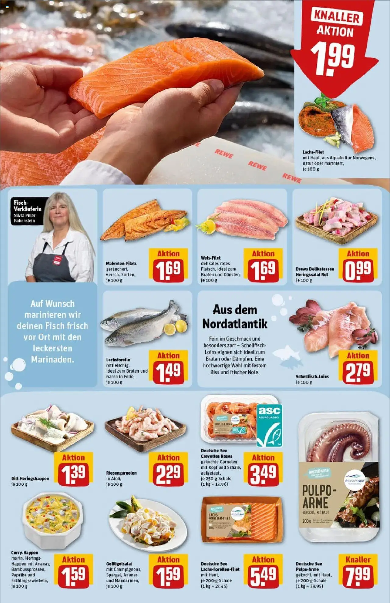 Rewe prospekt Lübeck	 - gültig ab dem 27.07.2025 | Seite: 14 | Produkte: Ananas, Garnelen, Fisch, Lachs