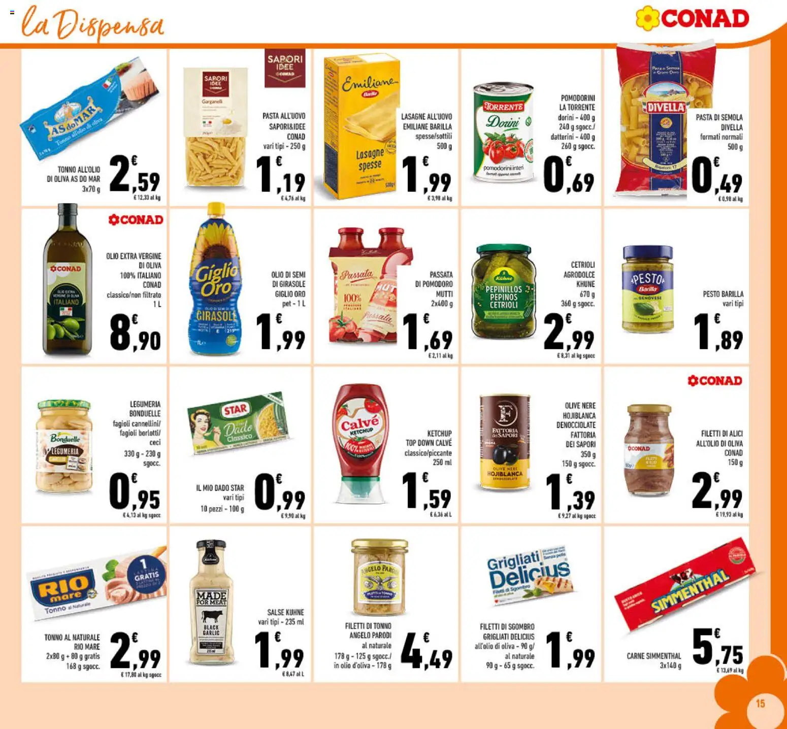 Volantino Conad del 08.04.2026 | Pagina: 15 | Prodotti: Ceci, Fagioli, Pesto, Olio di semi di girasole
