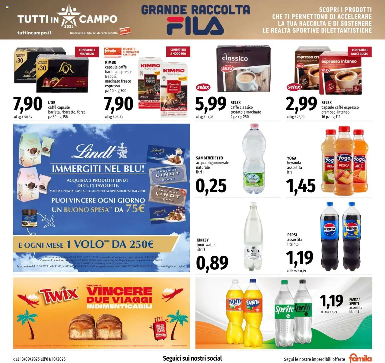 Volantino Famila del 18.09.2025 | Pagina: 13 | Prodotti: Caffè, Pesca, Pepsi, Macinato