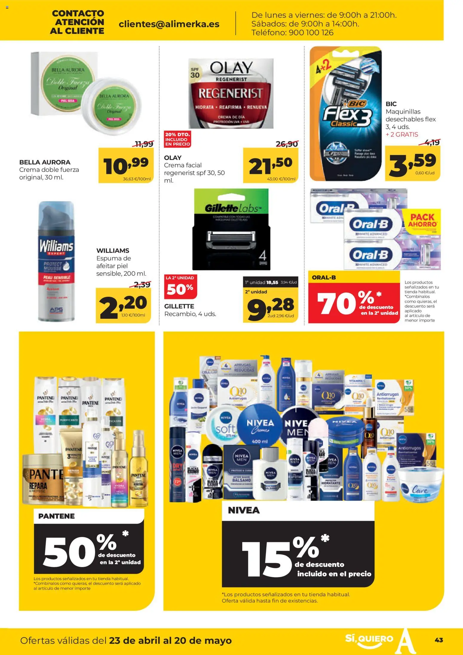 Alimerka folleto Castilla y León │ válido desde el 23.04.2026 | Página: 45 | Productos: Mousse, Crema facial, Crema, Teléfono