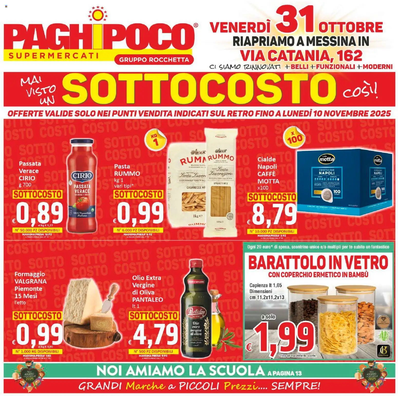 Volantino Paghi Poco del 31.10.2025 | Pagina: 1 | Prodotti: Tè, Formaggio, Olio, Presa