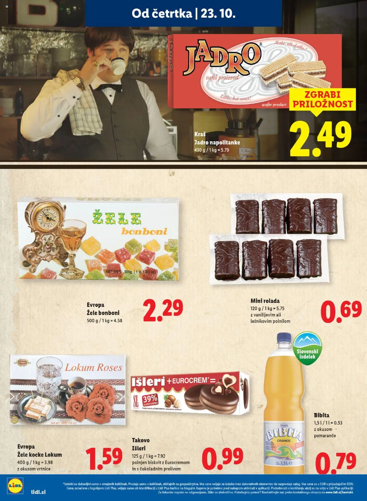 Novi Lidl katalog ponudbe – veljaven od 23.10.2025 | Stran: 12 | Izdelki: Napolitanke, Bonboni, Rolada, Pomarance