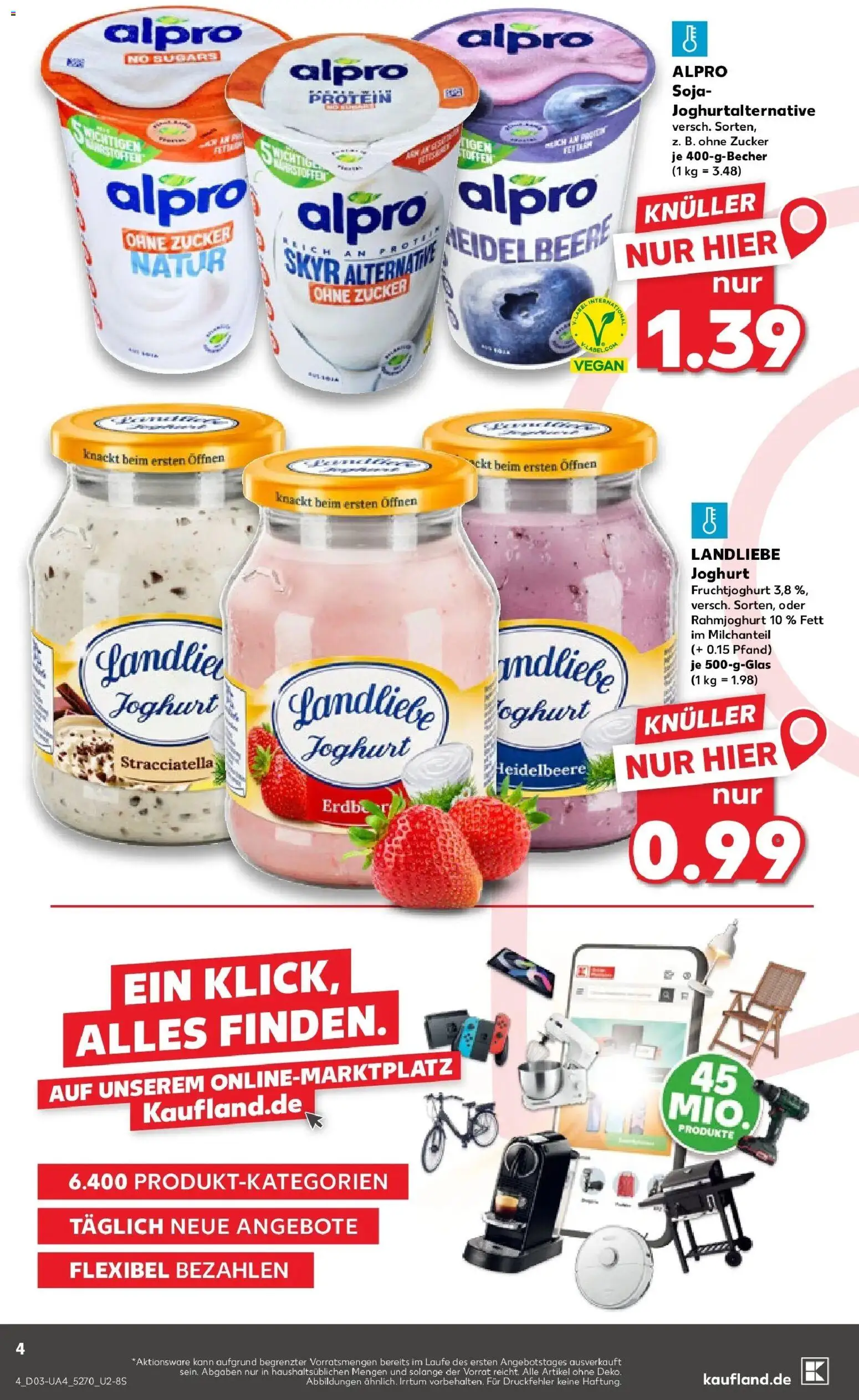 Kaufland prospekt Pfullingen	 – gültig ab 15.01.2026 | Seite: 4 | Produkte: Skyr, Alpro, Zucker, Landliebe joghurt