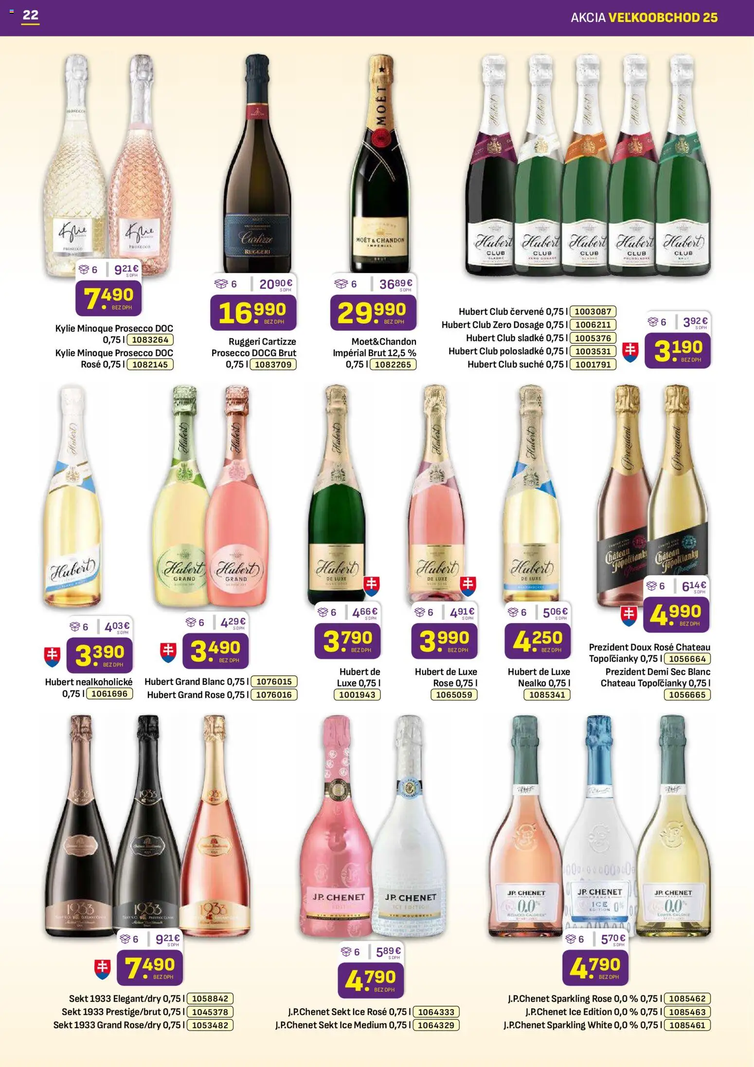 Nové Libex akcie – leták je platný od 15.12.2025 | Strana: 22 | Produkty: Prosecco, Hubert de Luxe