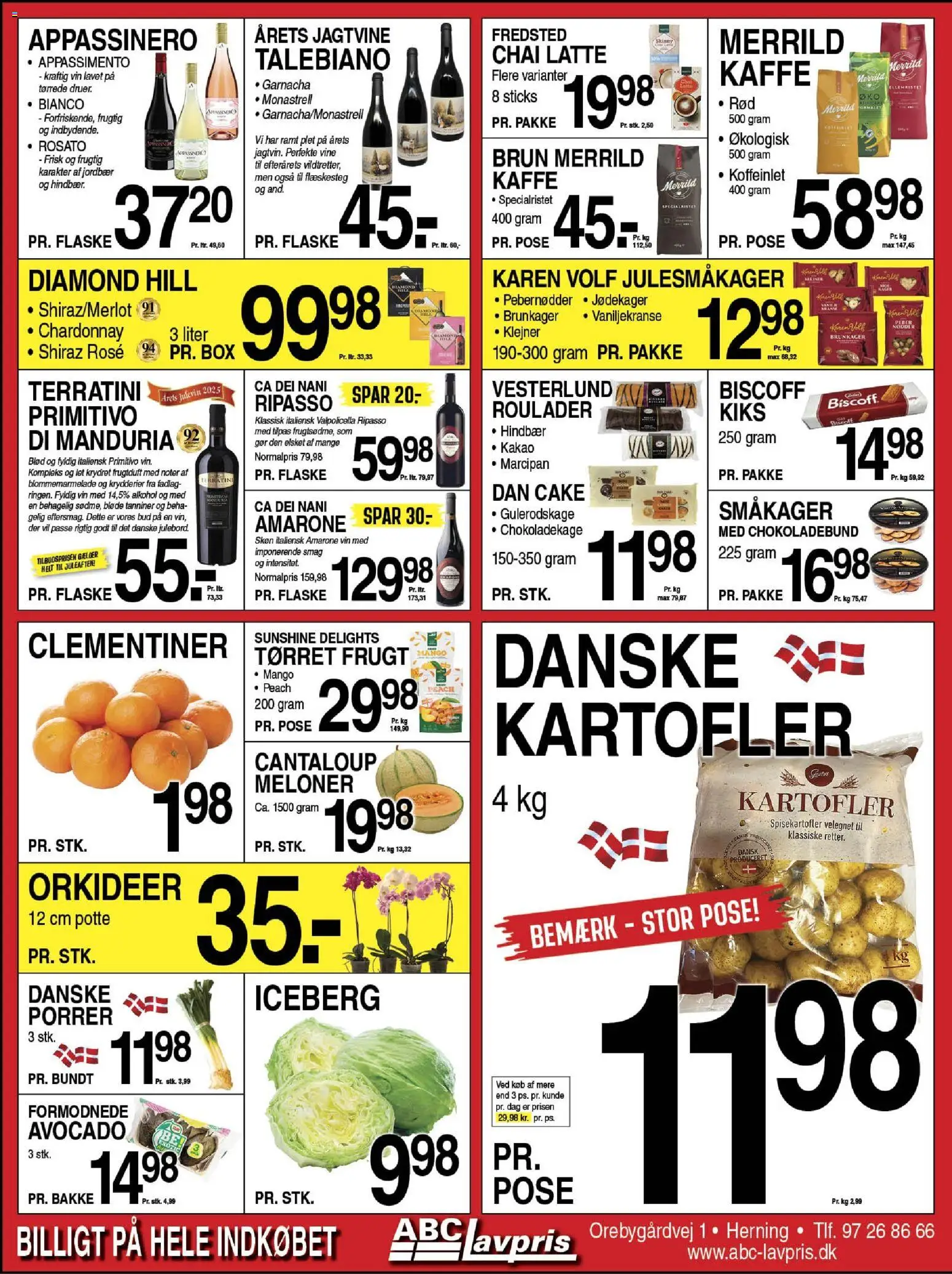 Abc Lavpris tilbudsavis – gyldig fra 05.11.2025 | Side: 3 | Produkter: Kaffe, Kartofler, Hindbær, Flæskesteg