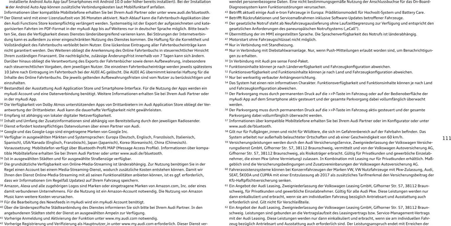 Audi RS Q8 / RS Q8 performance – gültig ab 28.10.2025 | Seite: 111 | Produkte: Smartphones, Smartphone