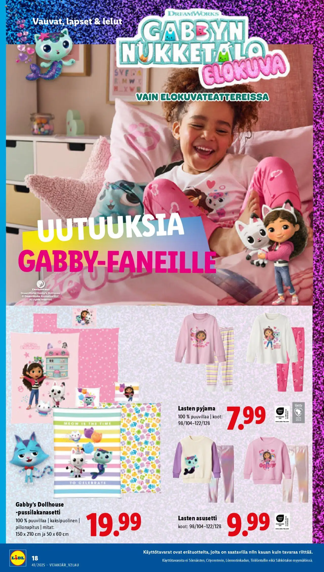 Lidl tarjoukset – voimassa 09.10.2025 alkaen | Sivu: 22 | Tuotteet: Pussilakanasetti, Pyjama