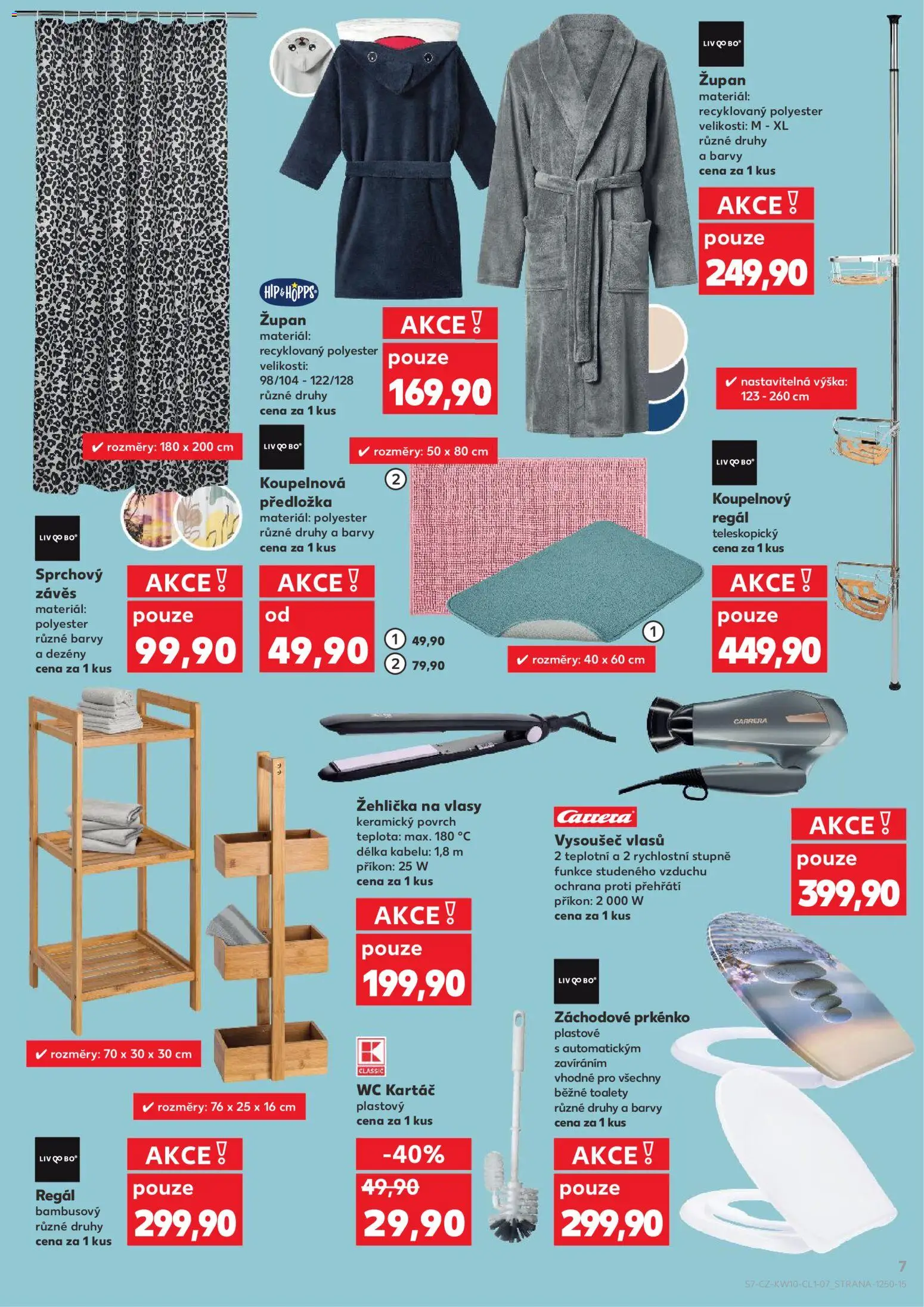 Kaufland leták - Kolín od 04.03.2026 | Strana: 7 | Produkty: Župan, Žehlička na vlasy, Regál, Kartáč