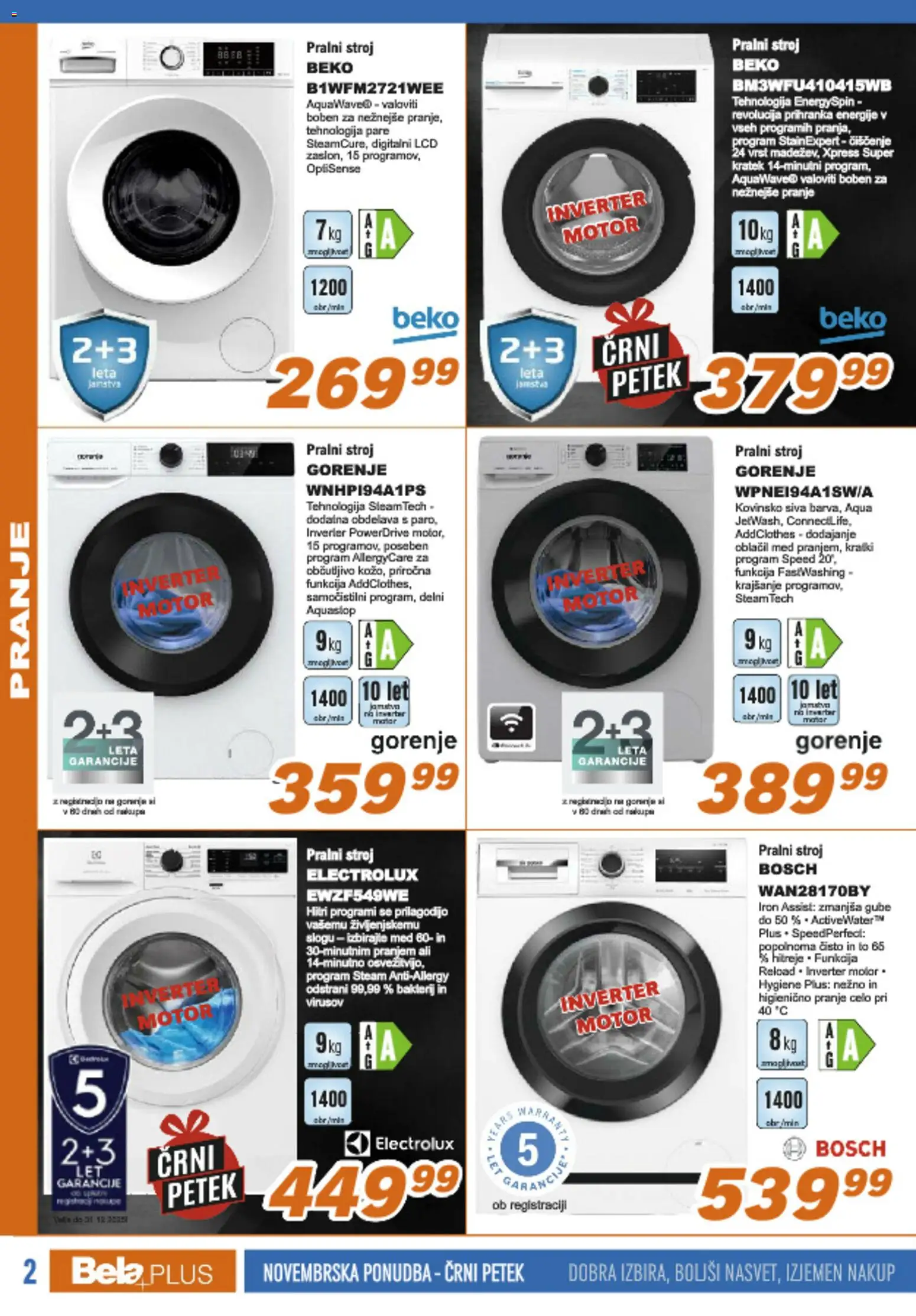 Novi Bela plus katalog ponudbe – veljaven od 17.11.2025 | Stran: 2 | Izdelki: Pralni stroj