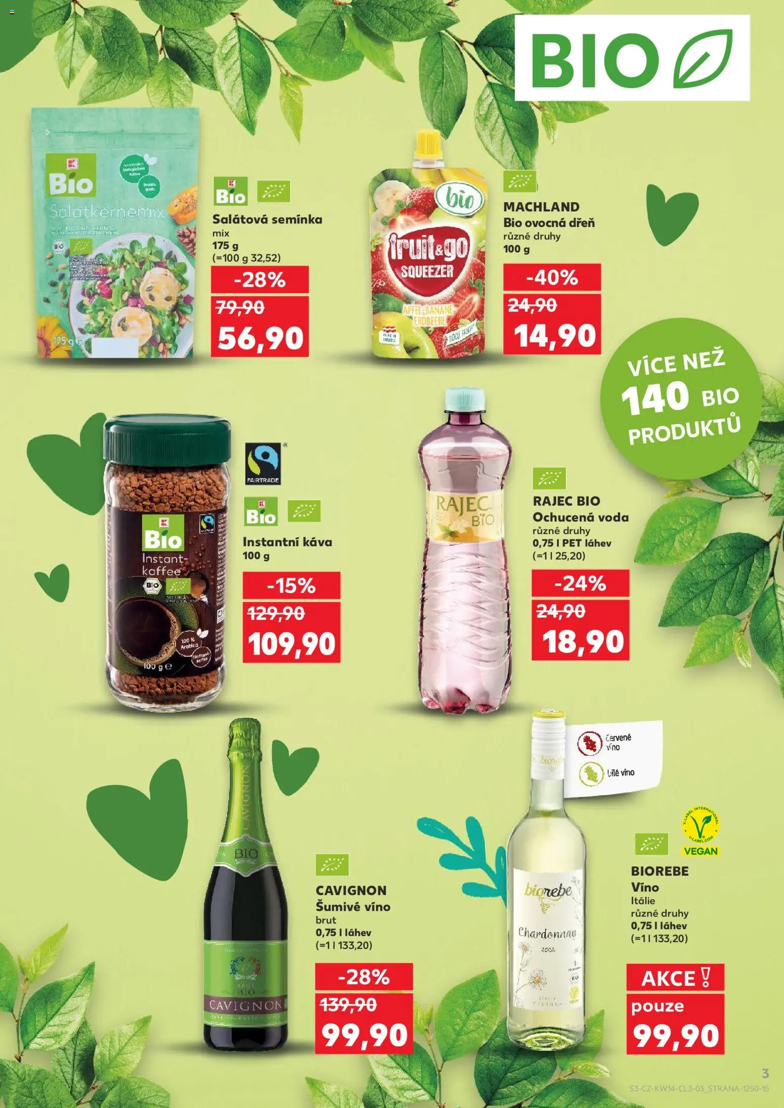 Kaufland leták - Chomutov od 01.04.2026 | Strana: 3 | Produkty: Šumivé víno, Káva, Červené víno, Semínka