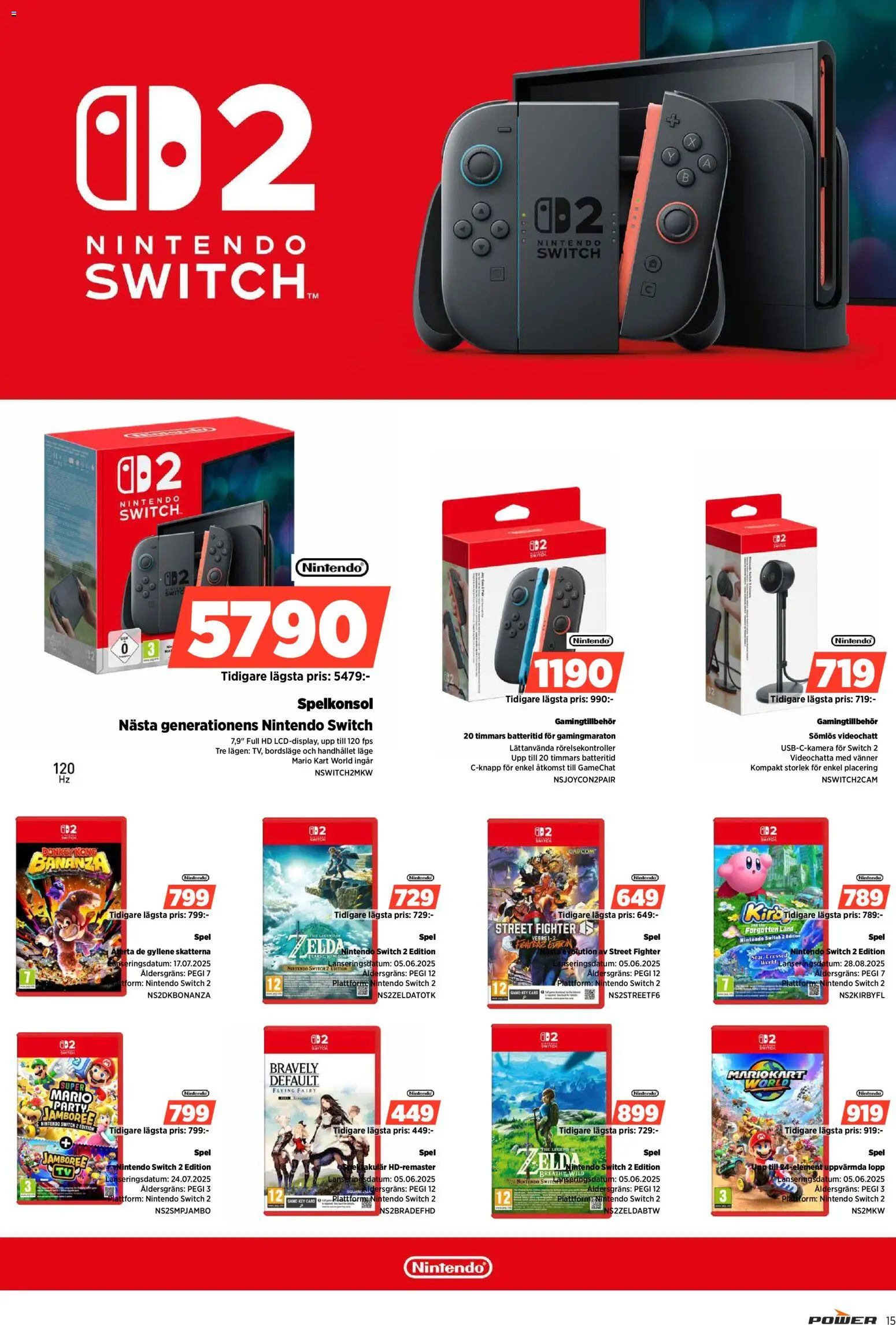 Power reklamblad aktuell från 22.12.2025 | Sida: 15 | Produkter: Spelkonsol, Spel, Nintendo switch