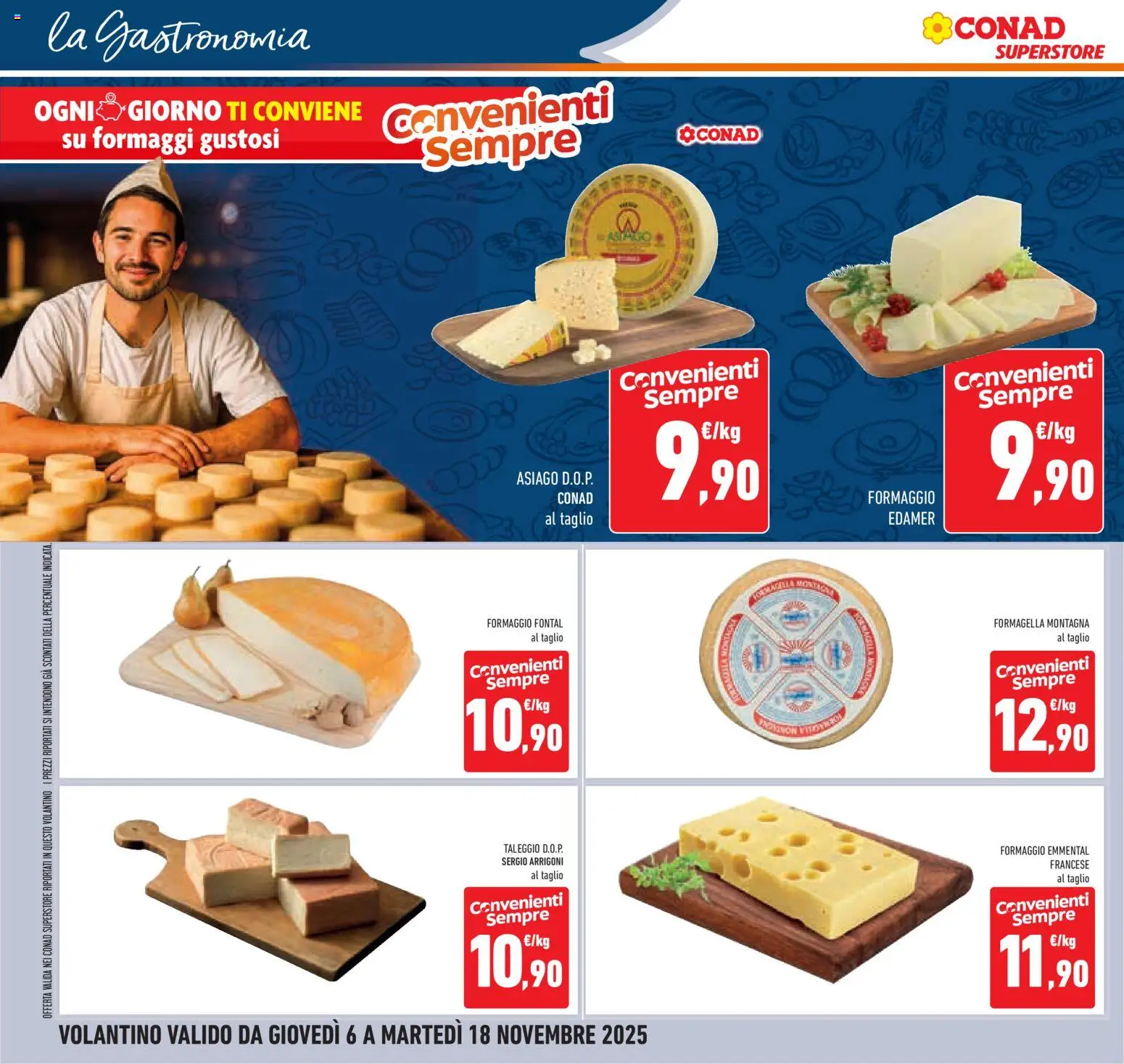 Volantino Conad del 06.11.2025 | Pagina: 18 | Prodotti: Formaggio, Emmental