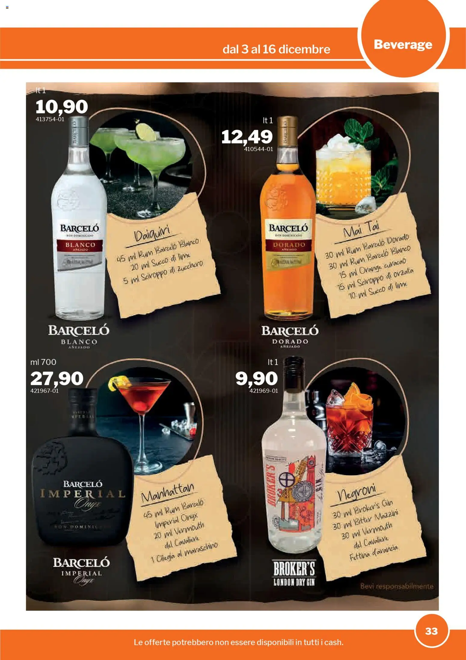 Volantino Sogegross del 03.12.2025 | Pagina: 33 | Prodotti: Succo, Gin, Zucchero, Lime