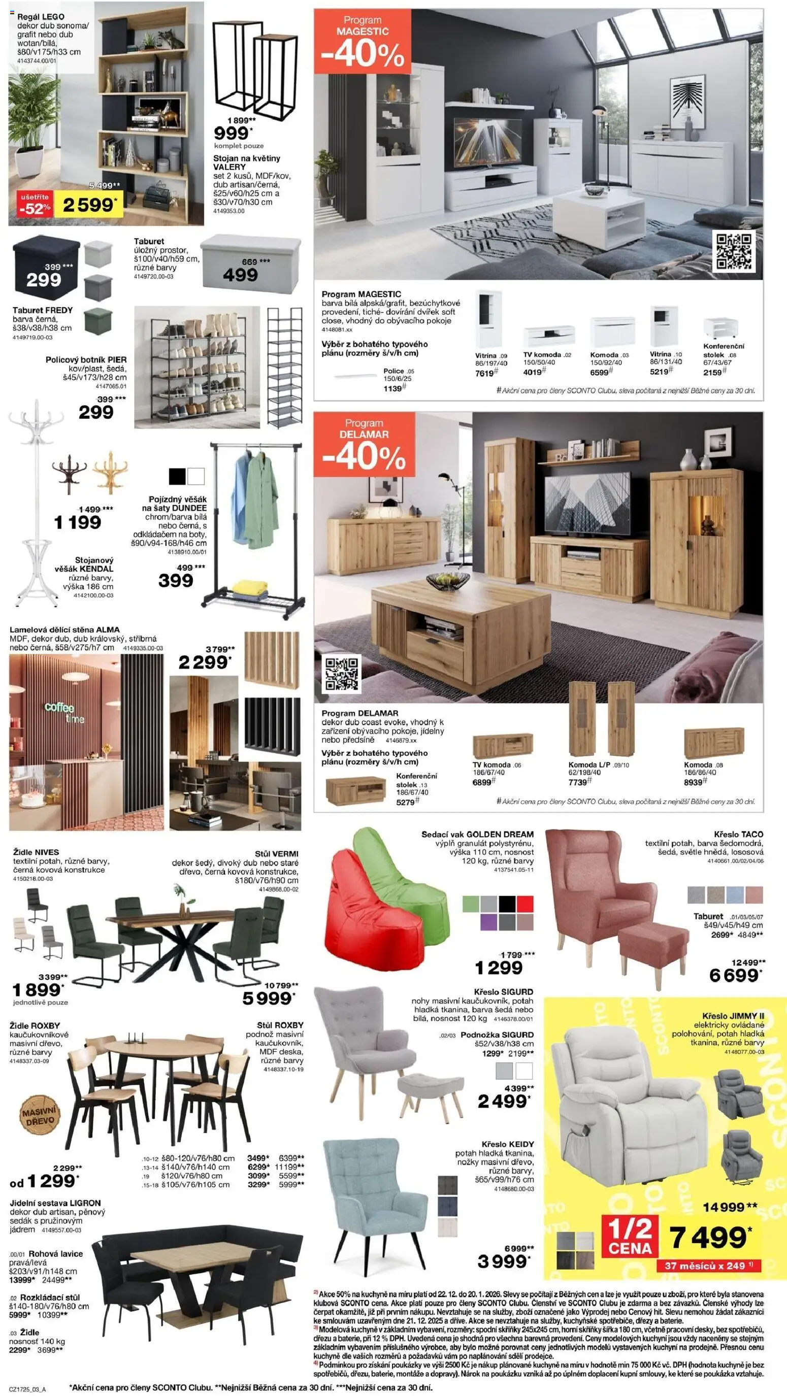 Sconto nábytek leták od 22.12.2025 | Strana: 3 | Produkty: LEGO, Stojan na květiny, Vitrína, Regál
